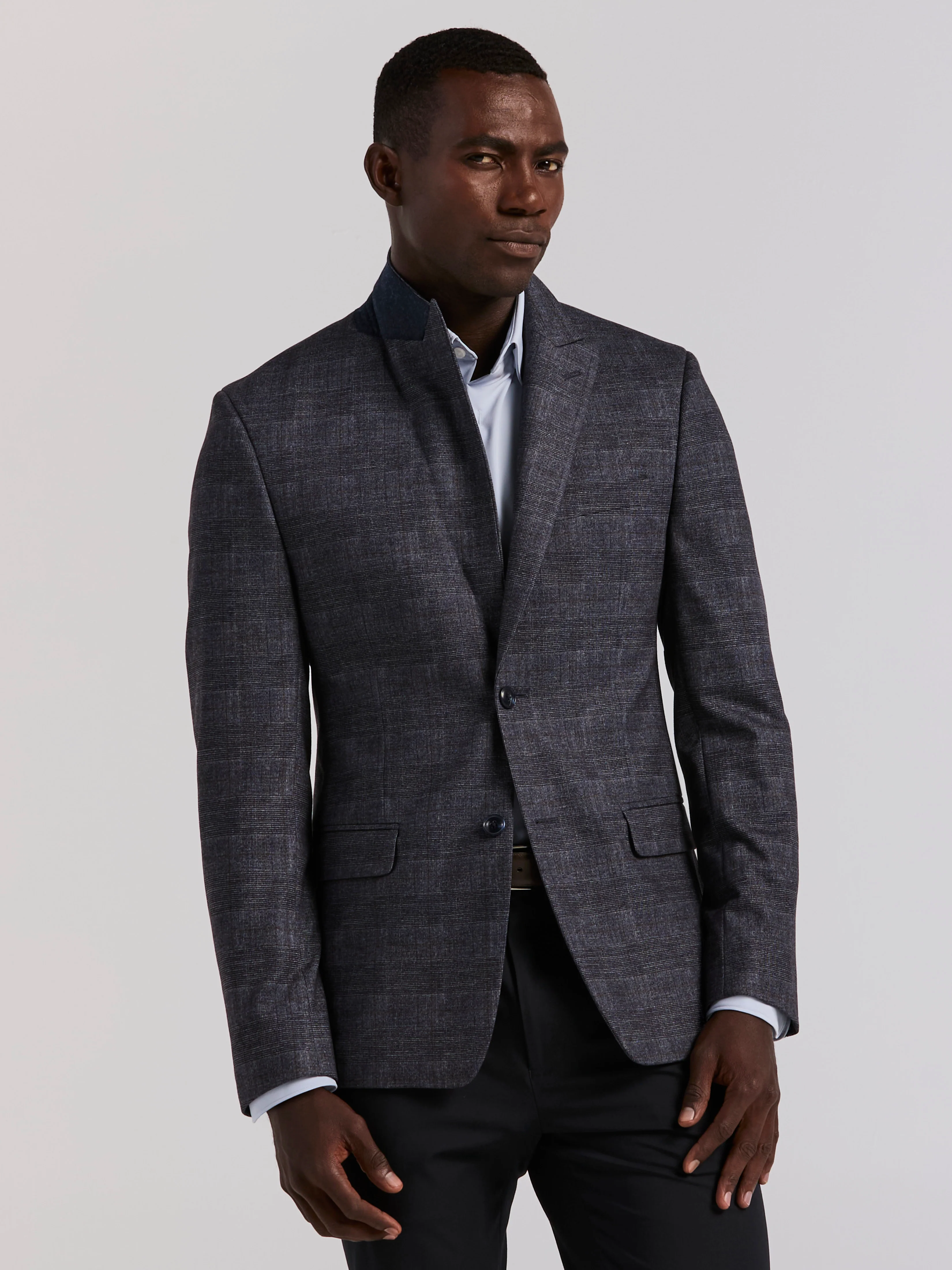 Plaid Knit Skinny Fit Sport Coat - Image 4