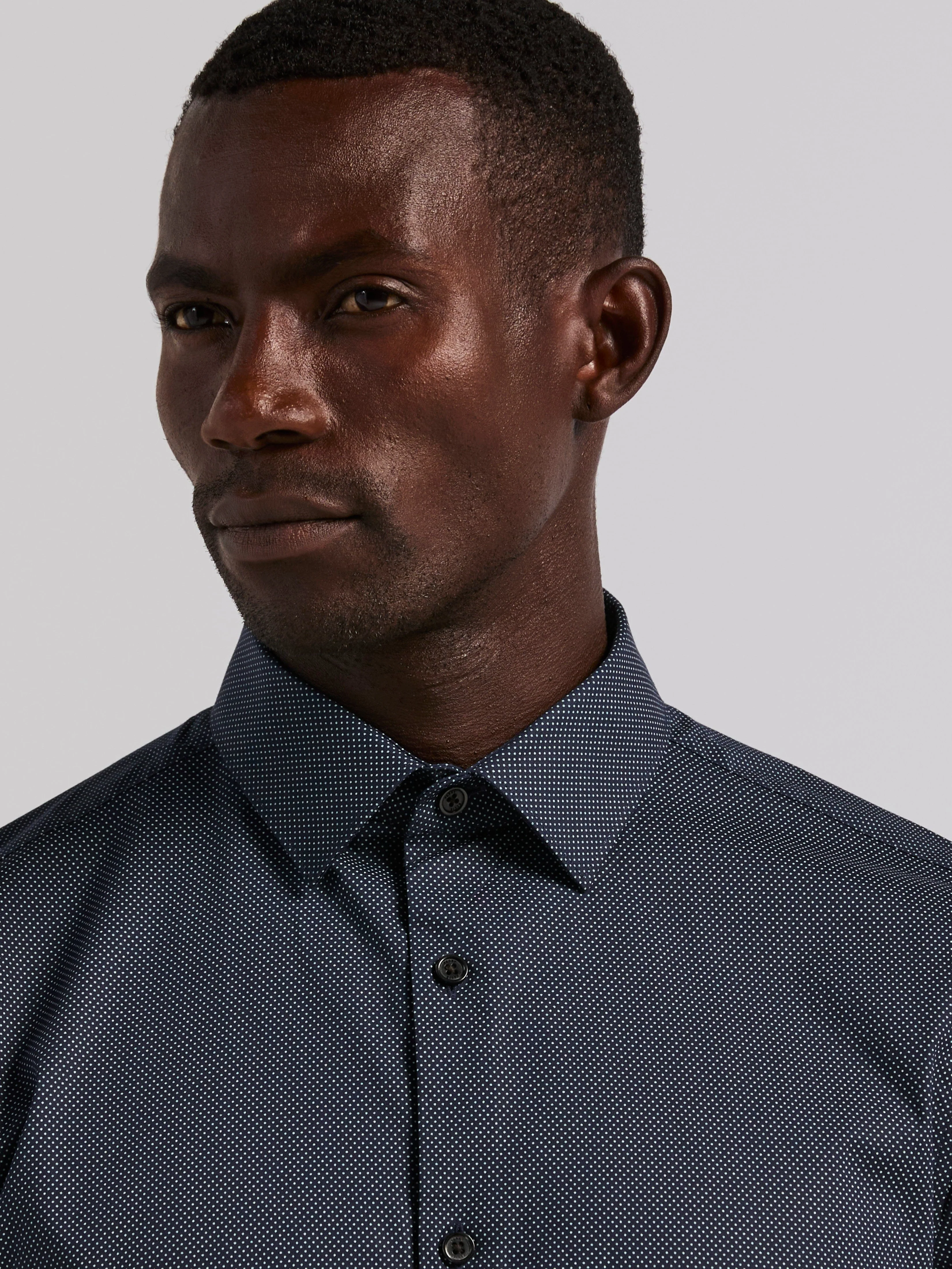 Polka Dot Print Slim Fit Shirt - Image 2