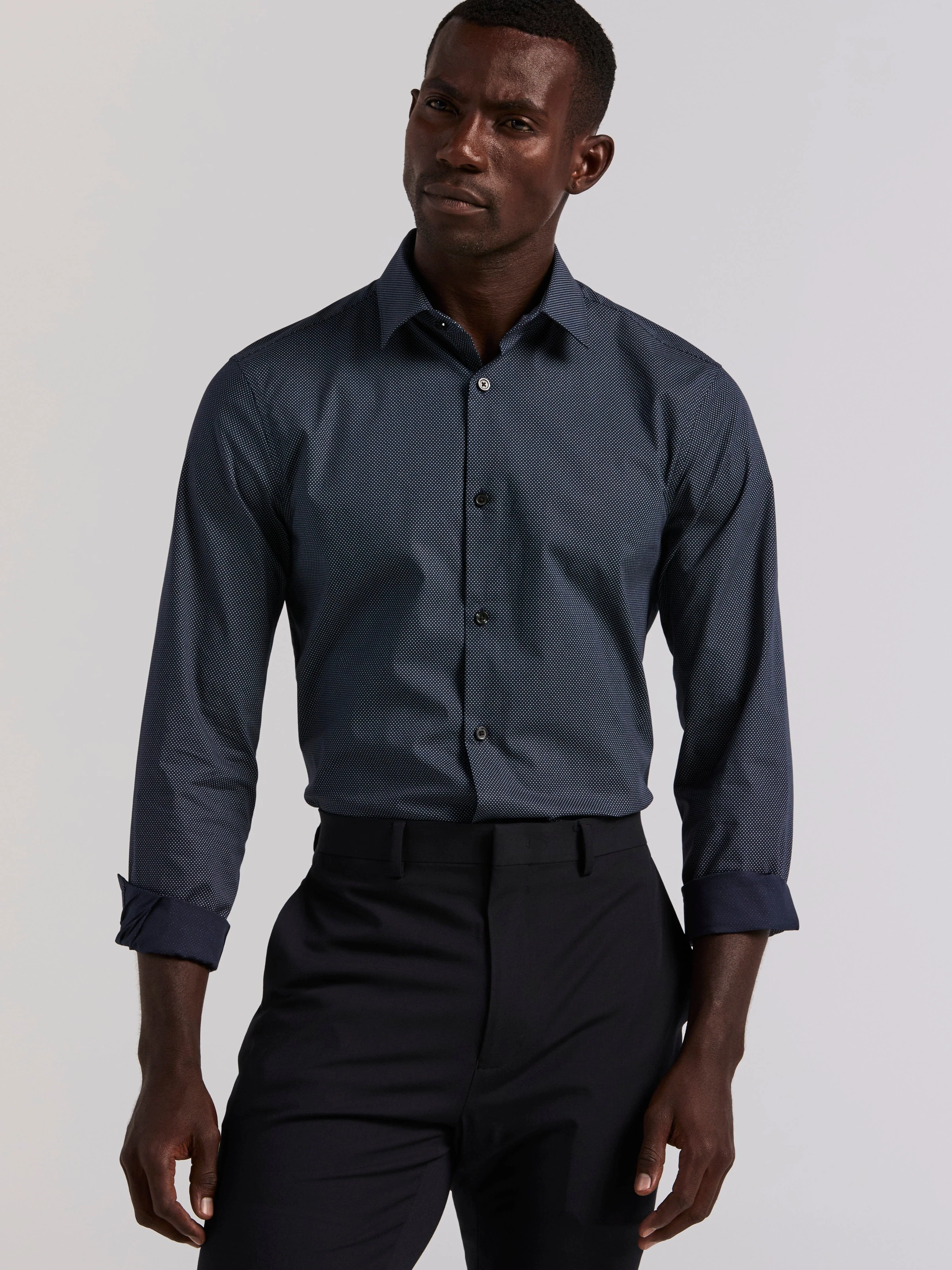 Polka Dot Print Slim Fit Shirt - Image 3