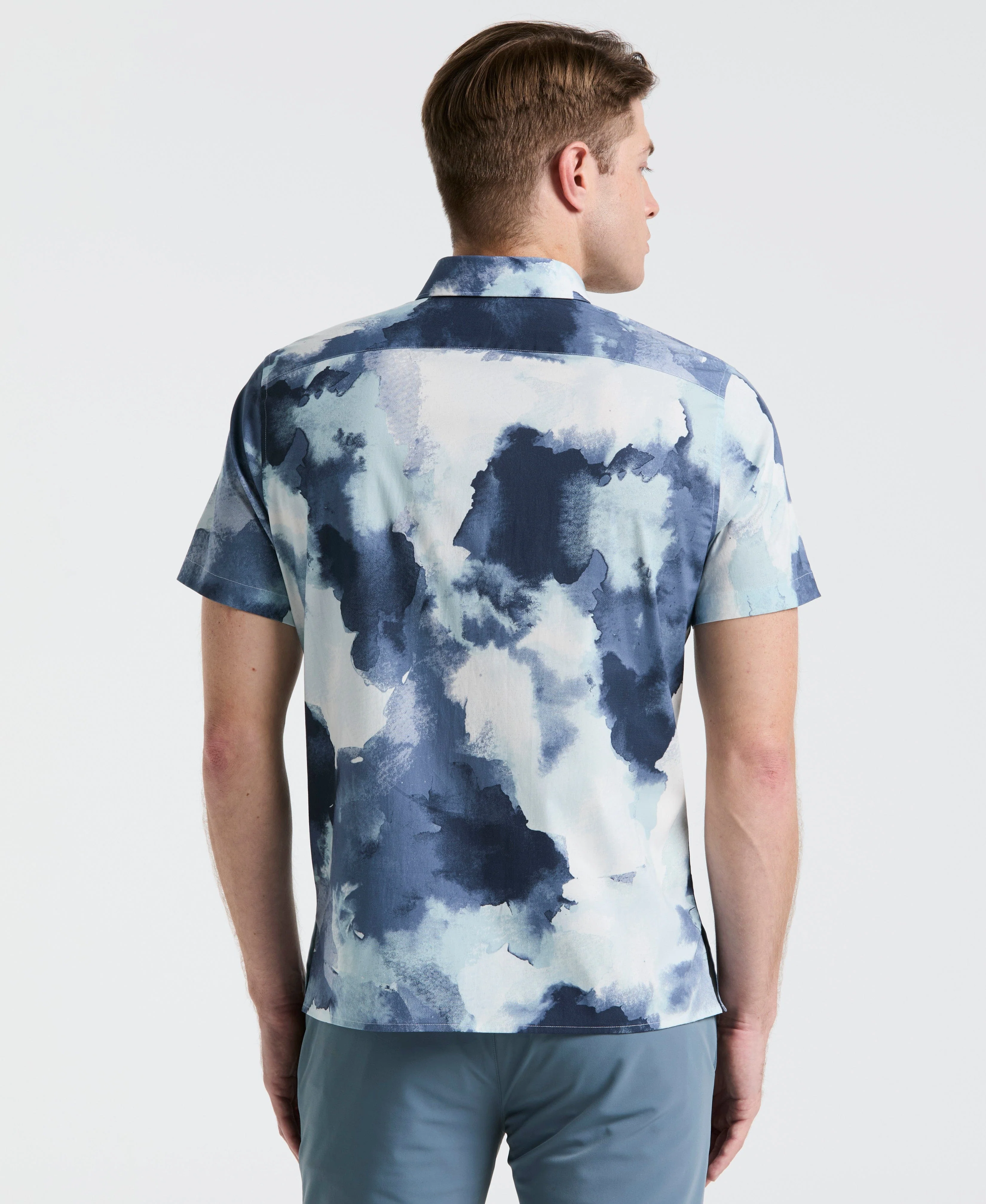 Poplin Watercolor Print Shirt - Image 2