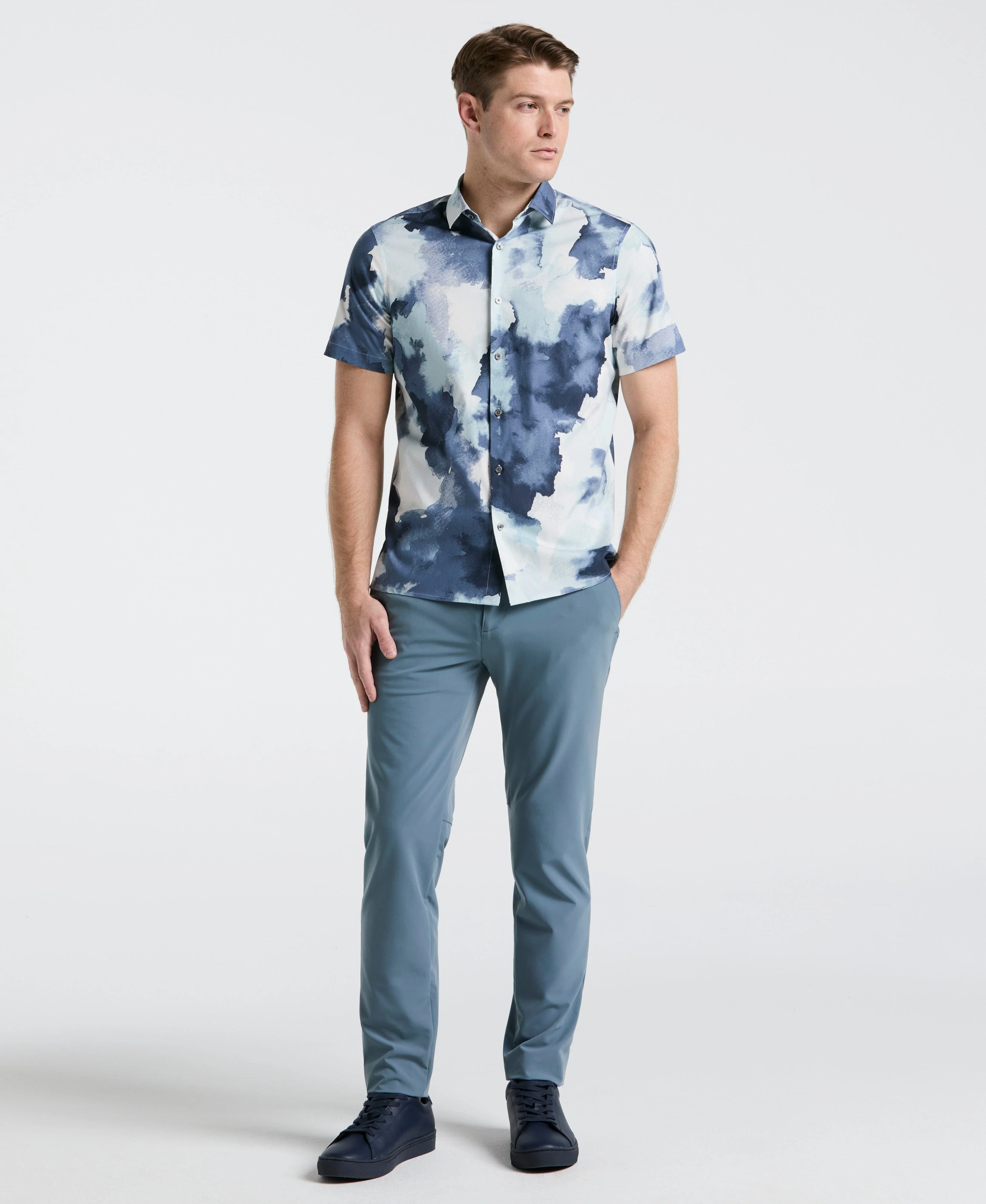 Poplin Watercolor Print Shirt - Image 4