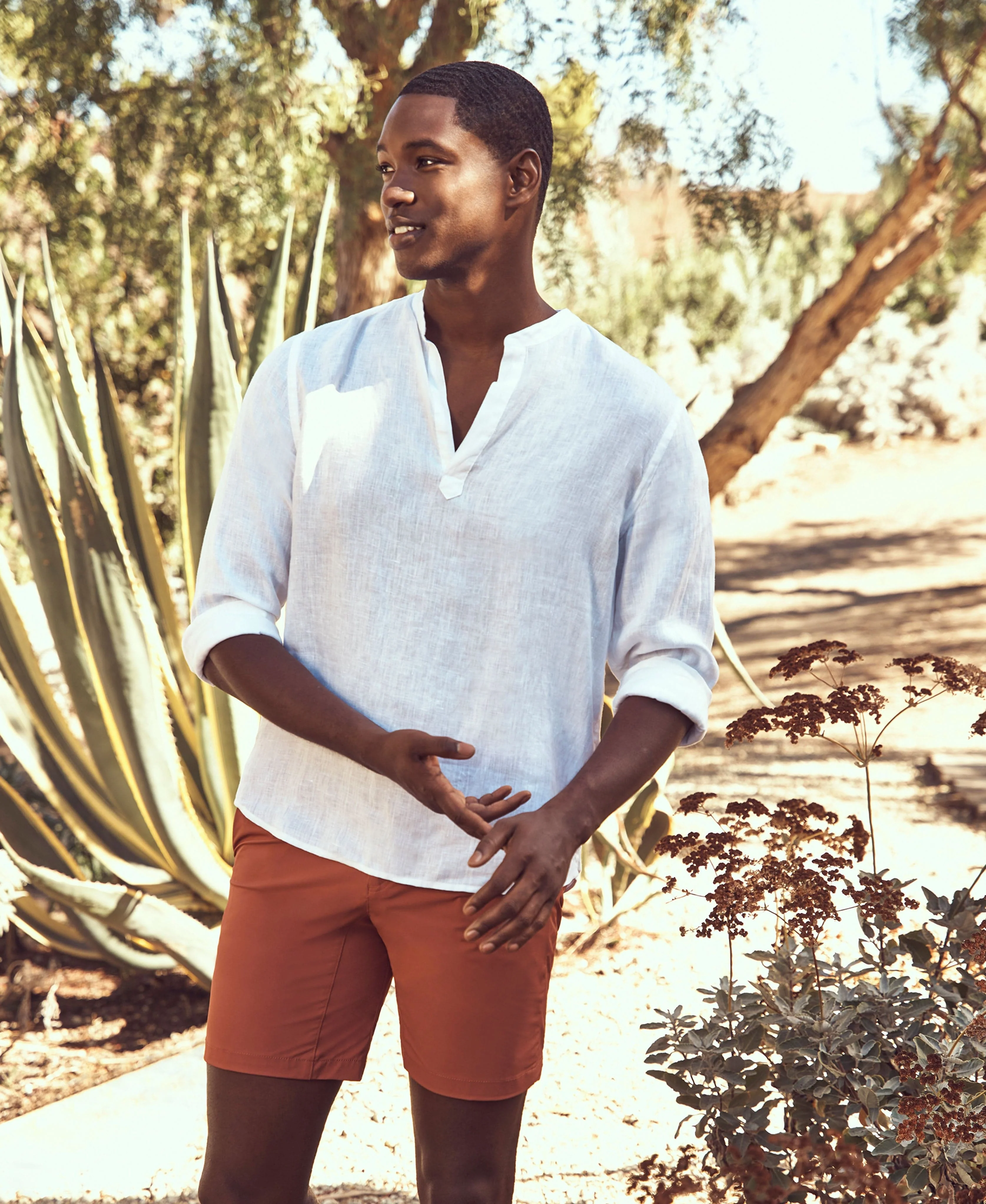 Untucked Linen Solid Popover Shirt - Image 4