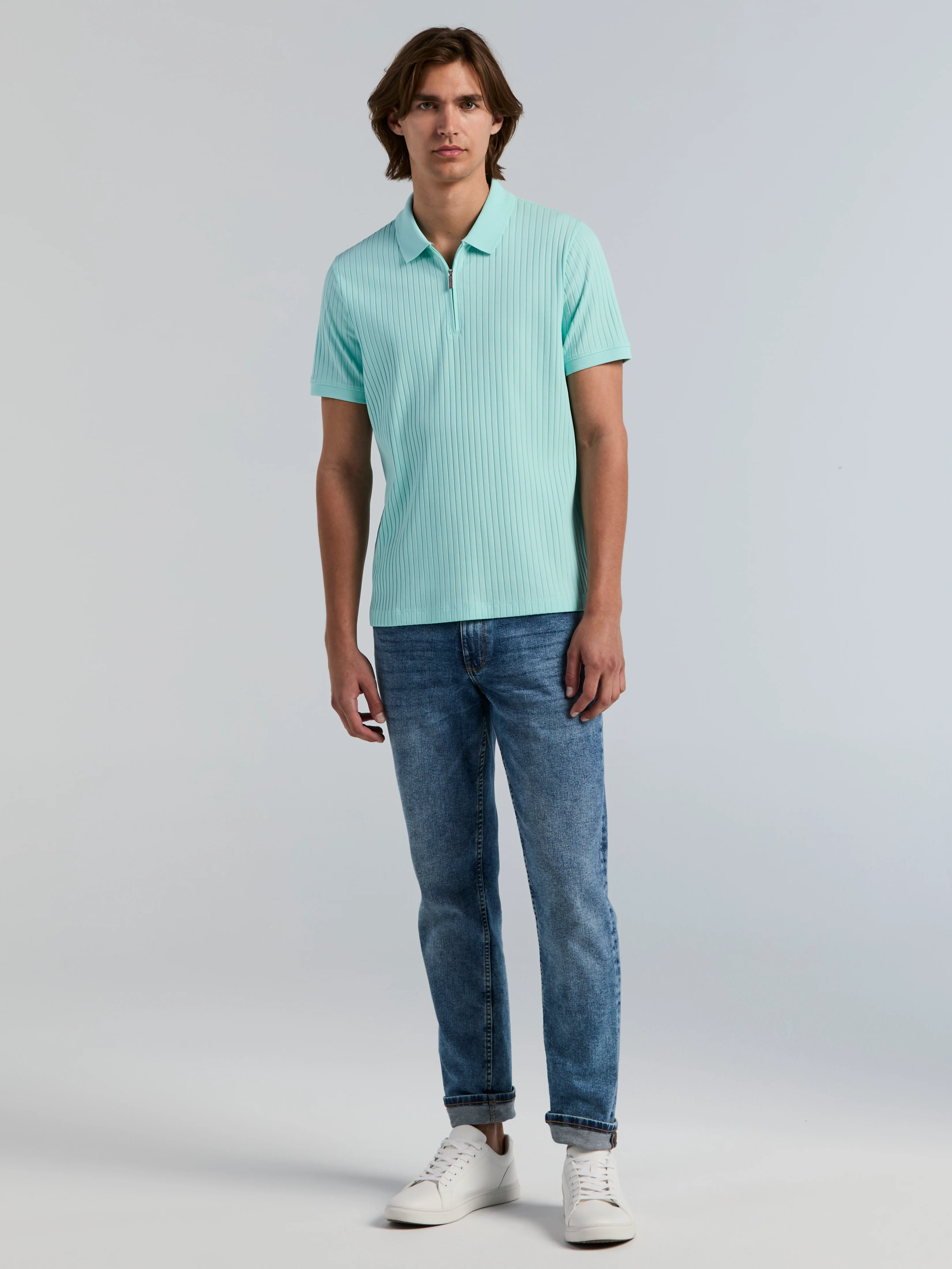 Quarter Zip Ribbed Polo - Image 12