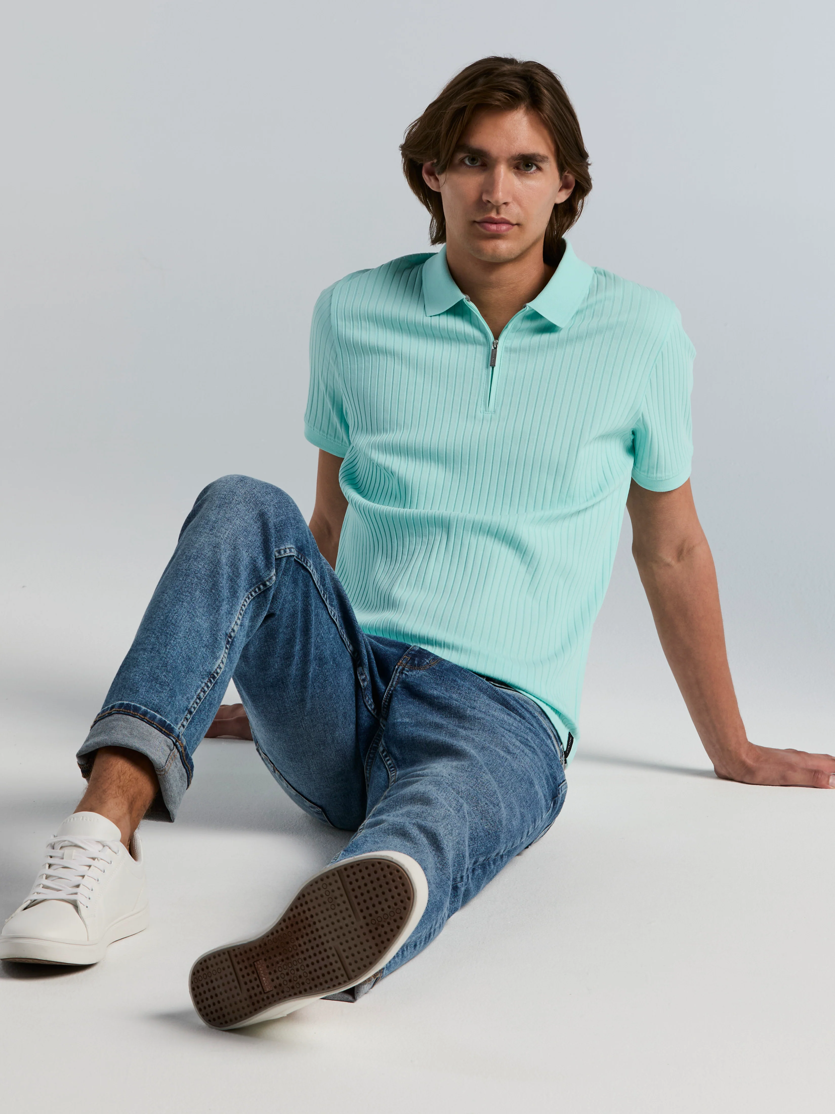 Quarter Zip Ribbed Polo - Image 13