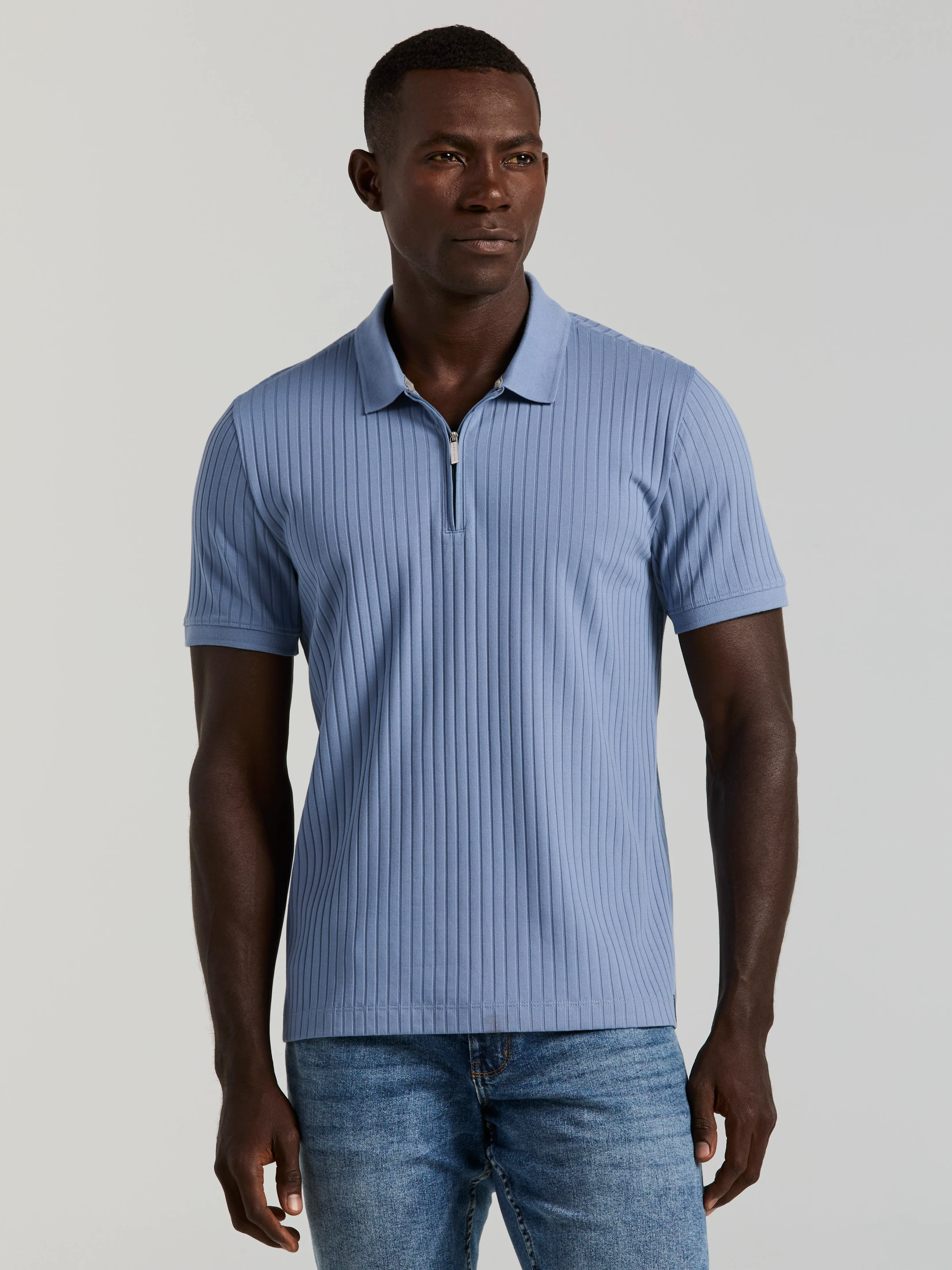 Quarter Zip Ribbed Polo - Image 14