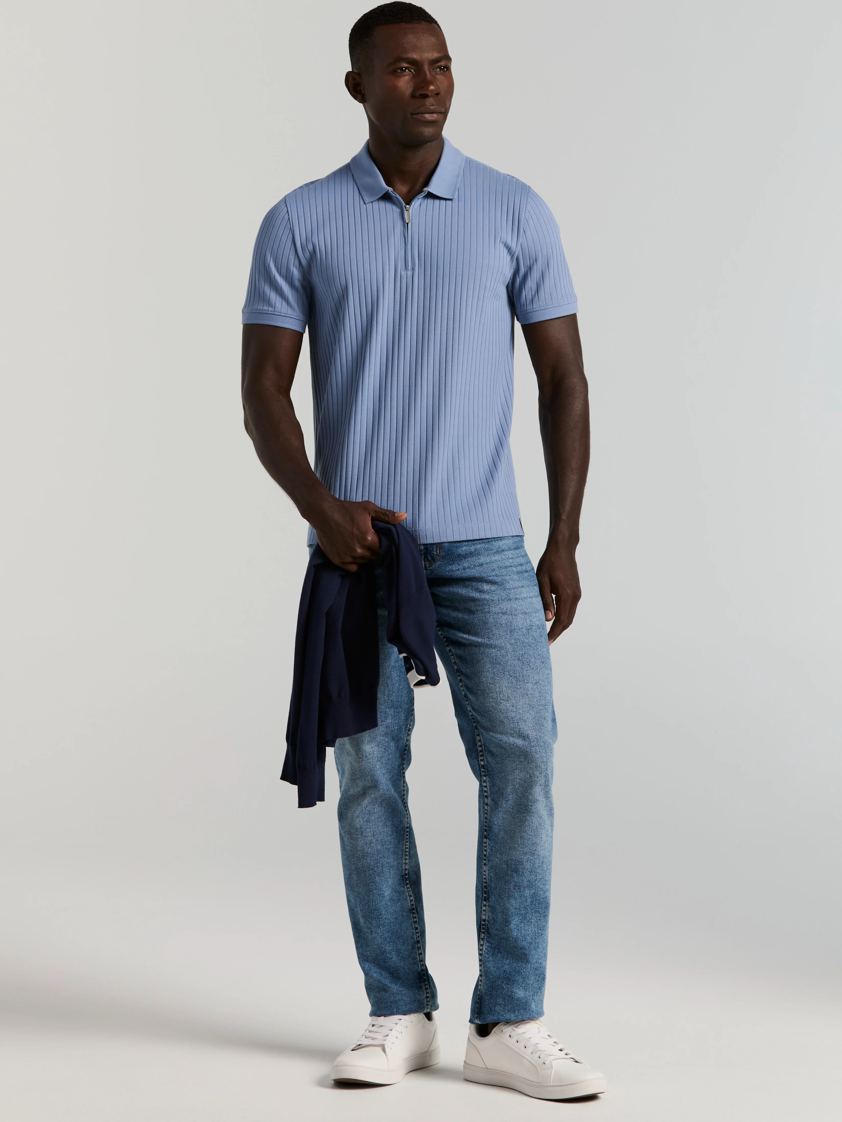 Quarter Zip Ribbed Polo - Image 17