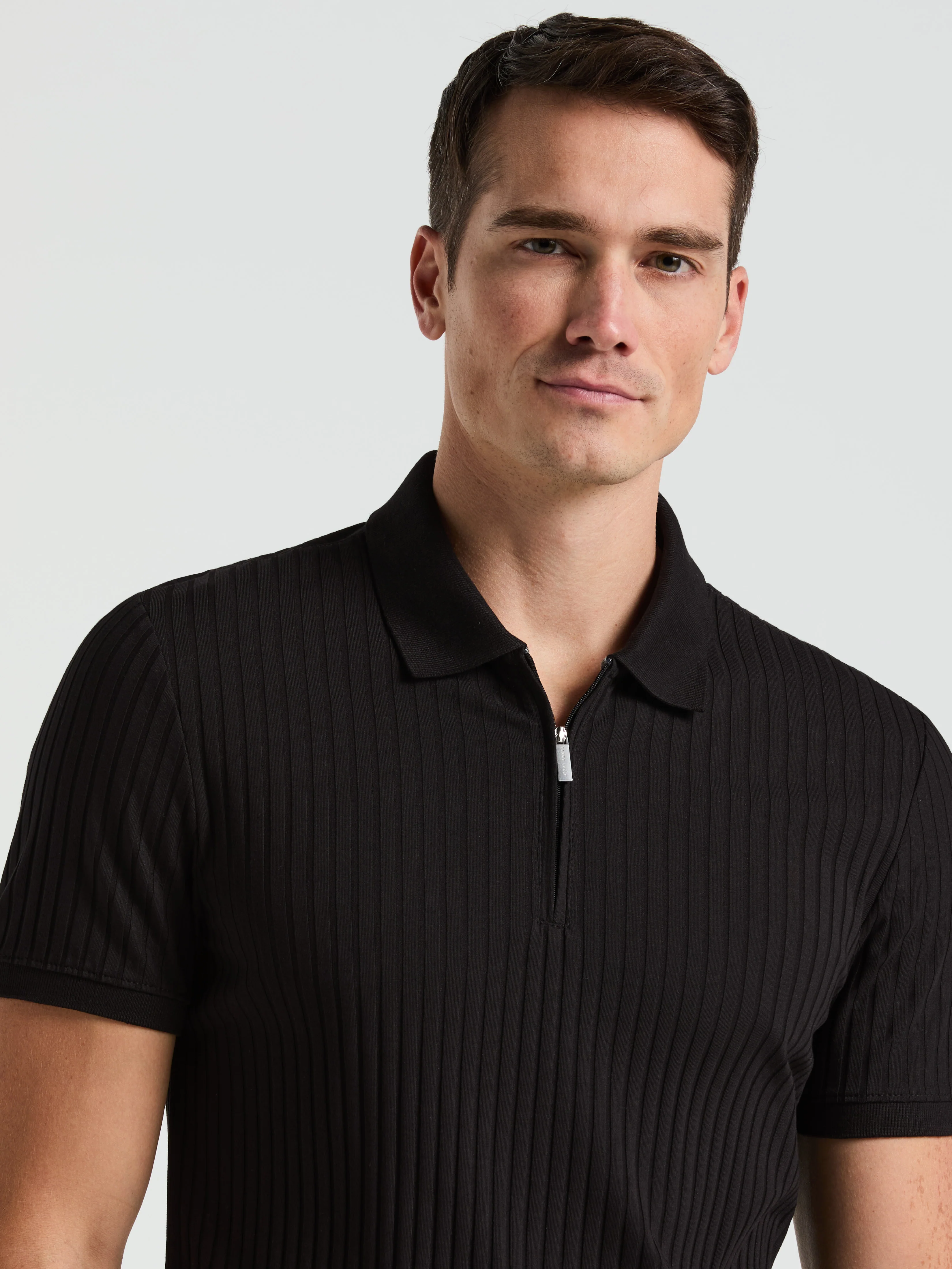 Quarter Zip Ribbed Polo - Image 3