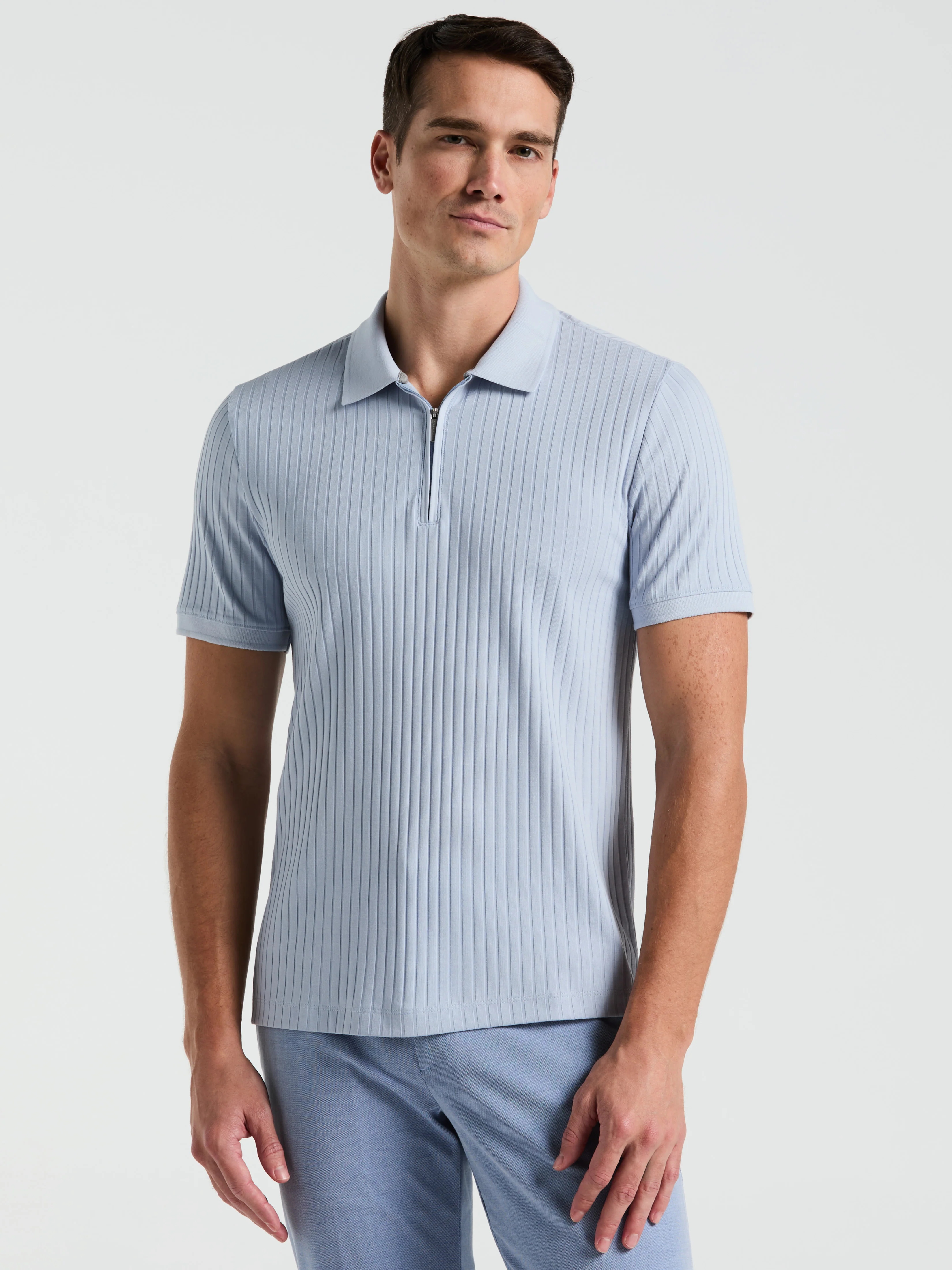 Quarter Zip Ribbed Polo - Image 39