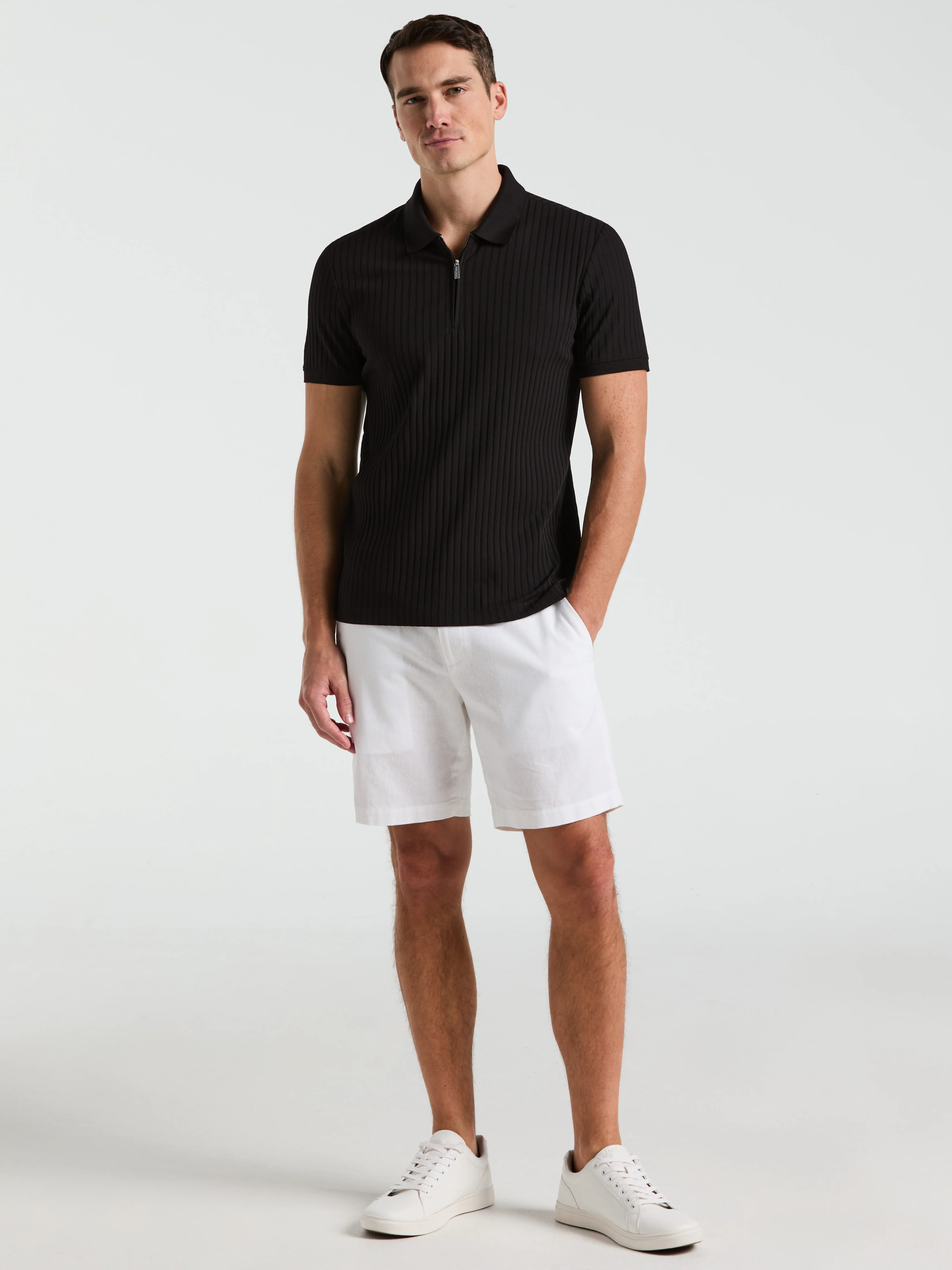 Quarter Zip Ribbed Polo - Image 4