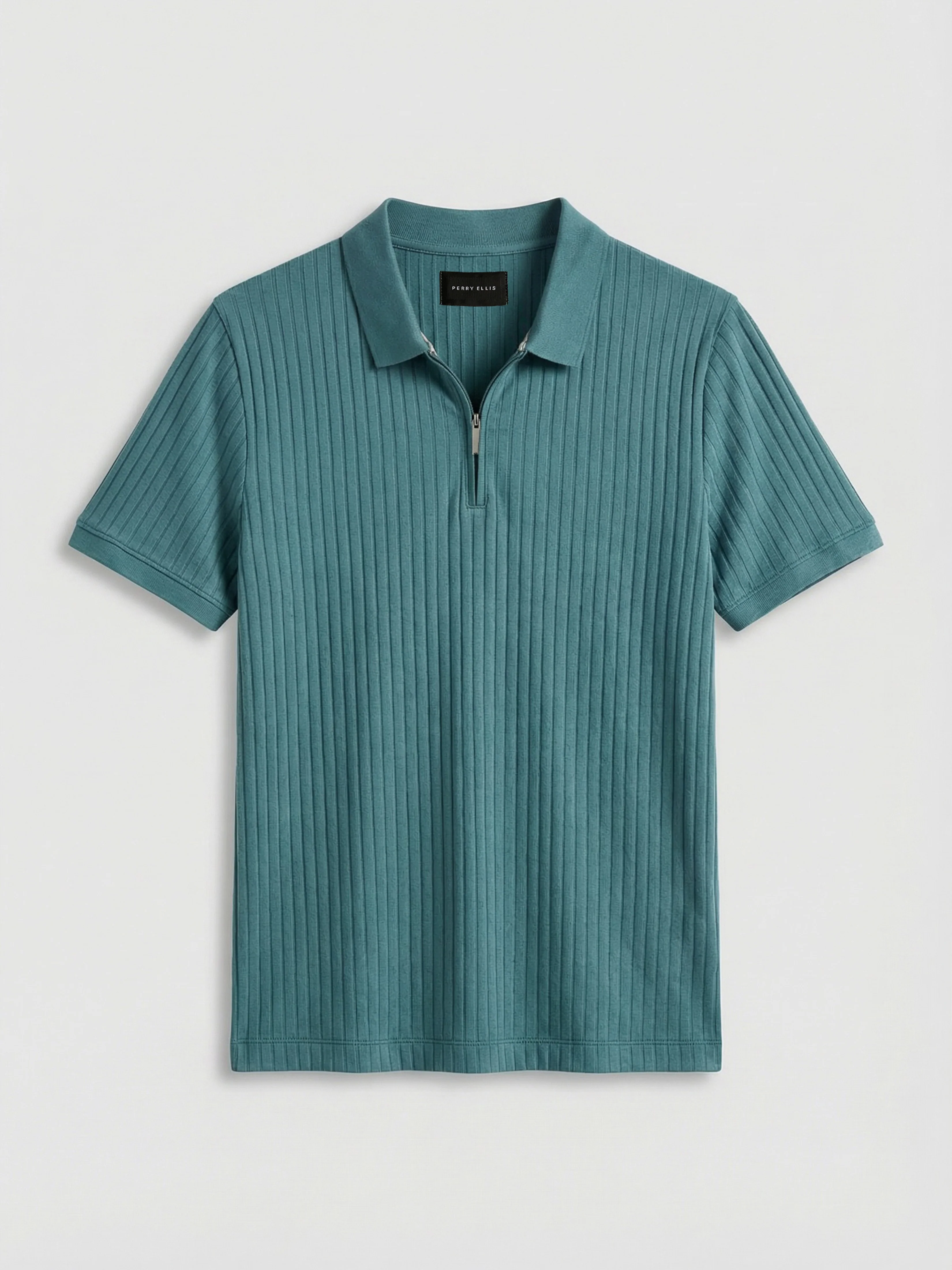 Quarter Zip Ribbed Polo - Image 45