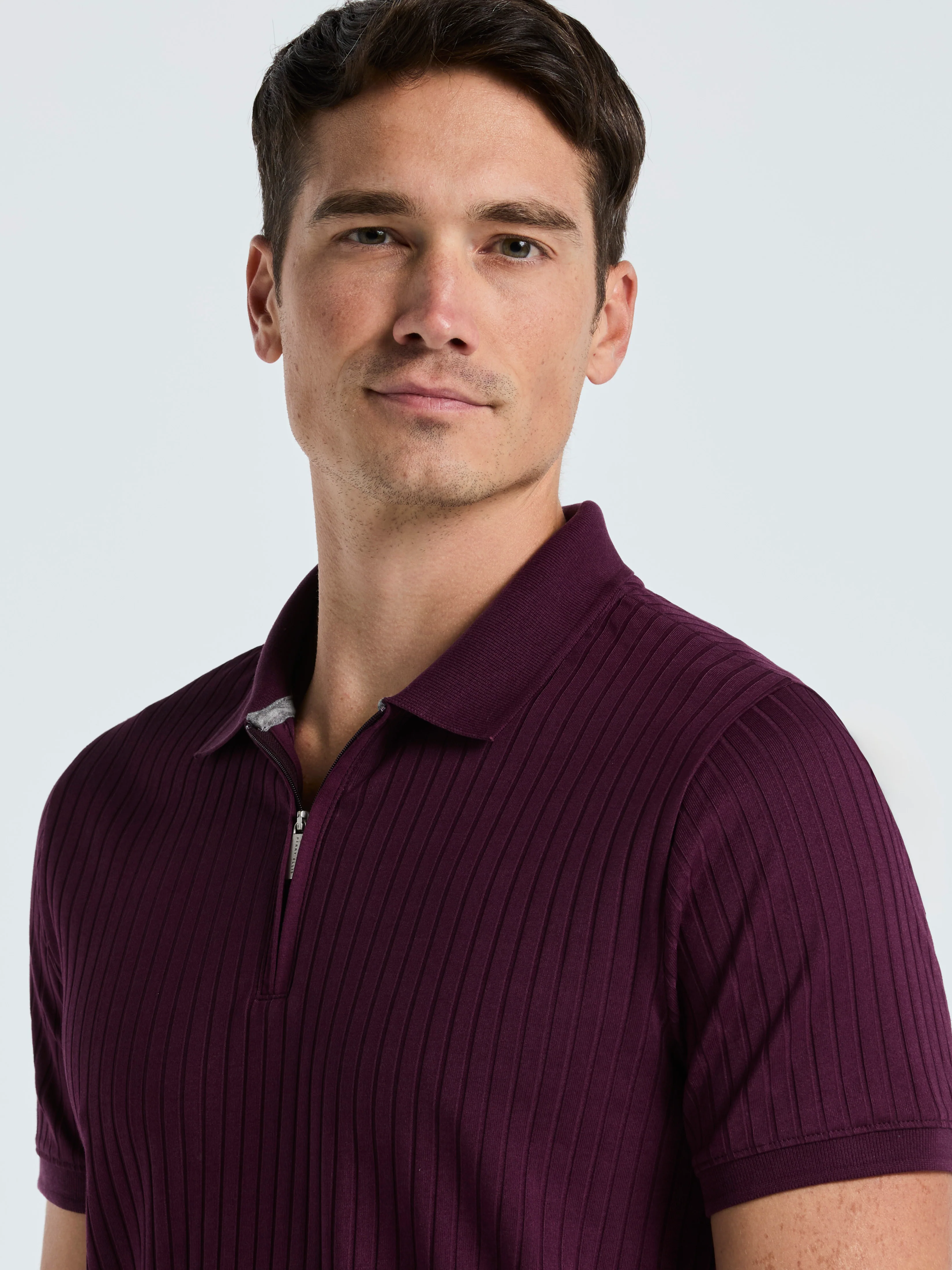 Quarter Zip Ribbed Polo - Image 51