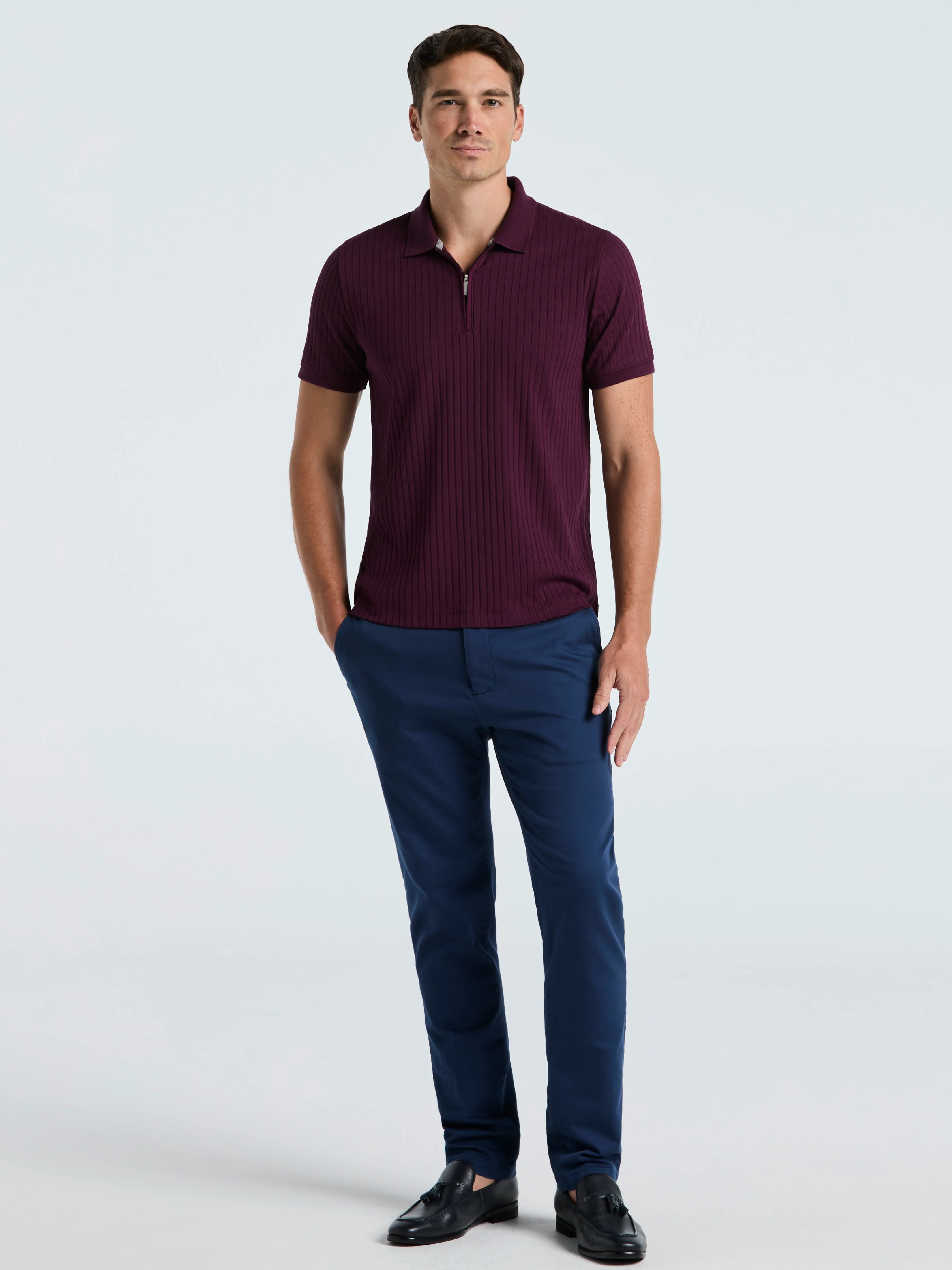 Quarter Zip Ribbed Polo - Image 52