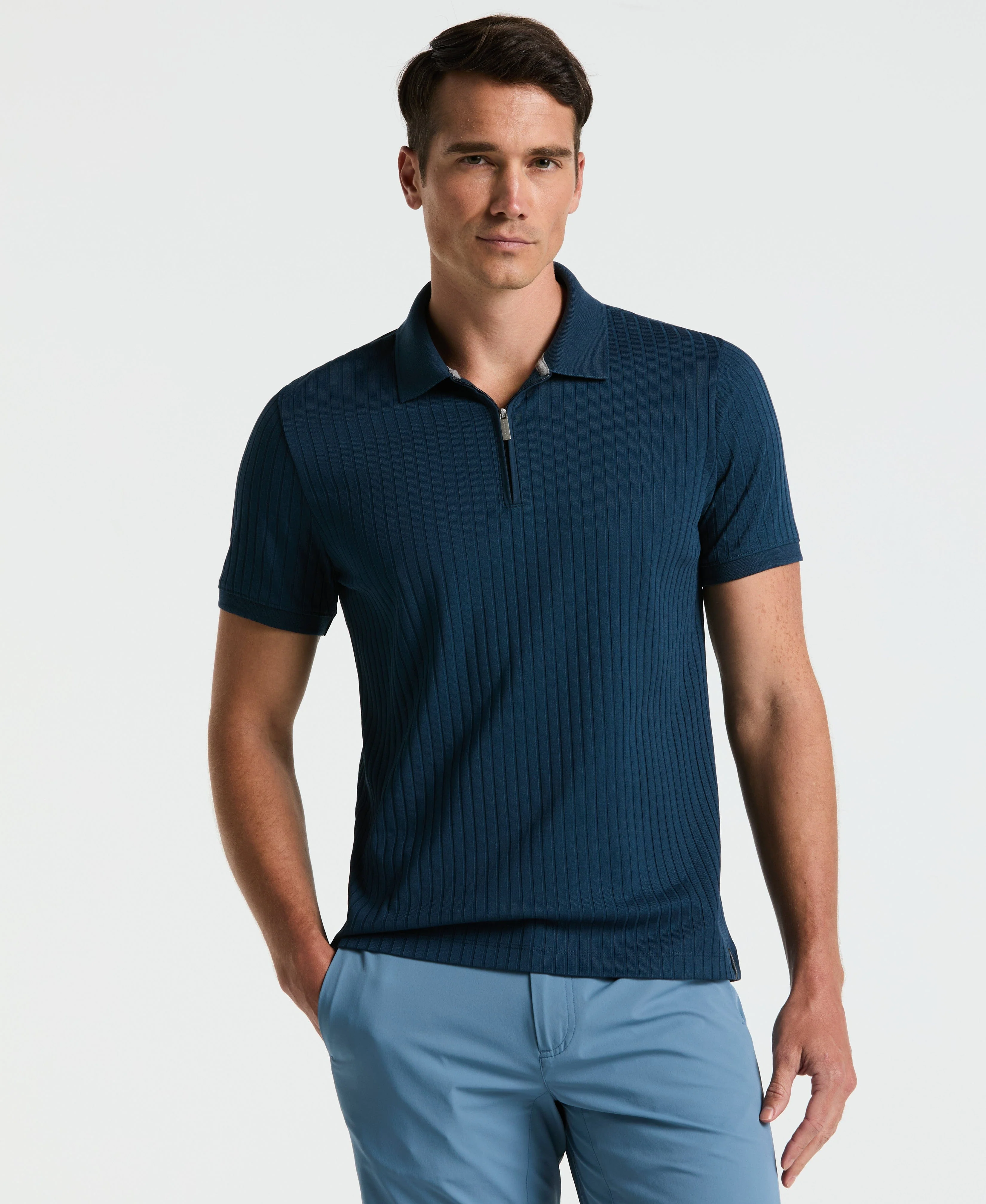 Quarter Zip Ribbed Polo - Image 53