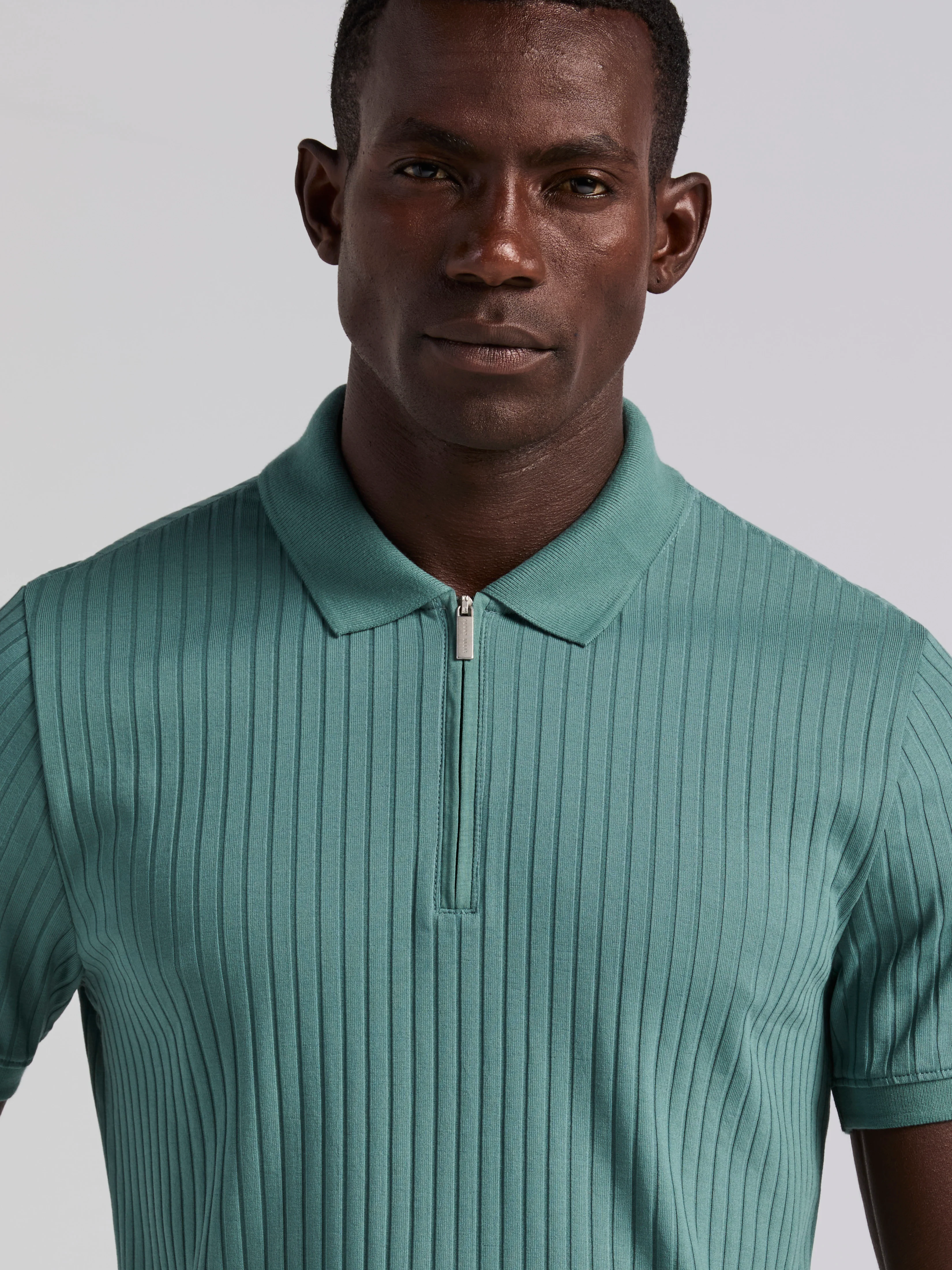 Quarter Zip Ribbed Polo - Image 58
