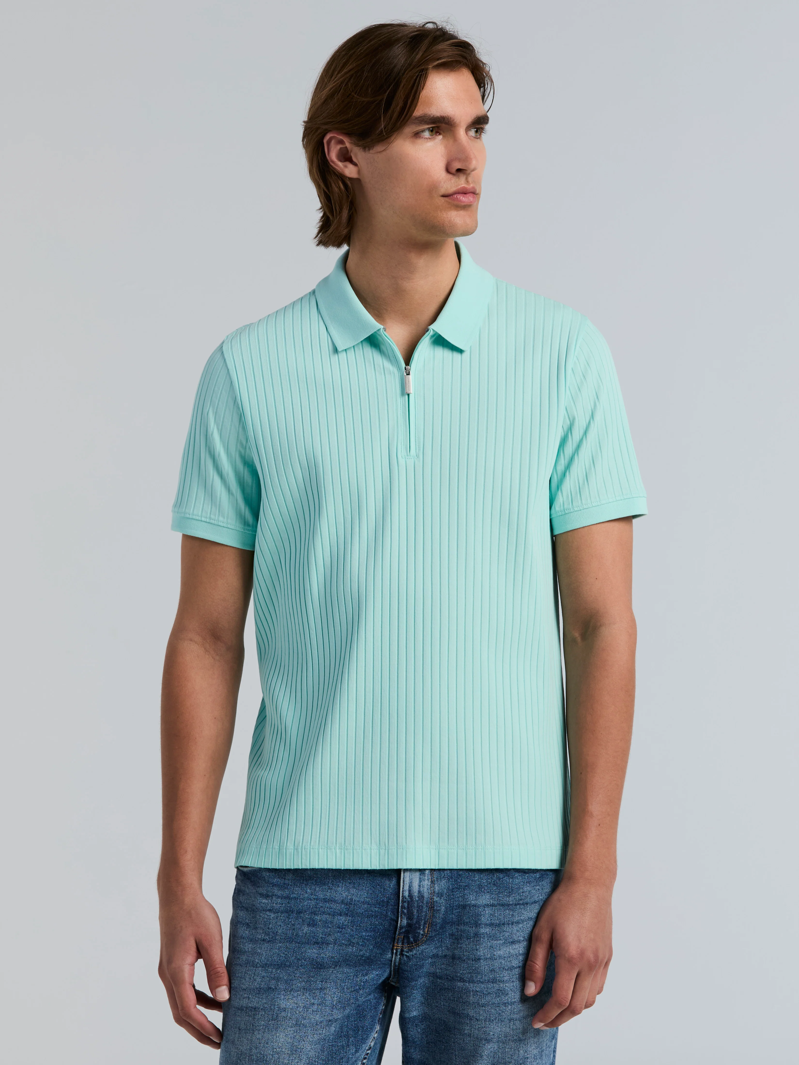 Quarter Zip Ribbed Polo - Image 9