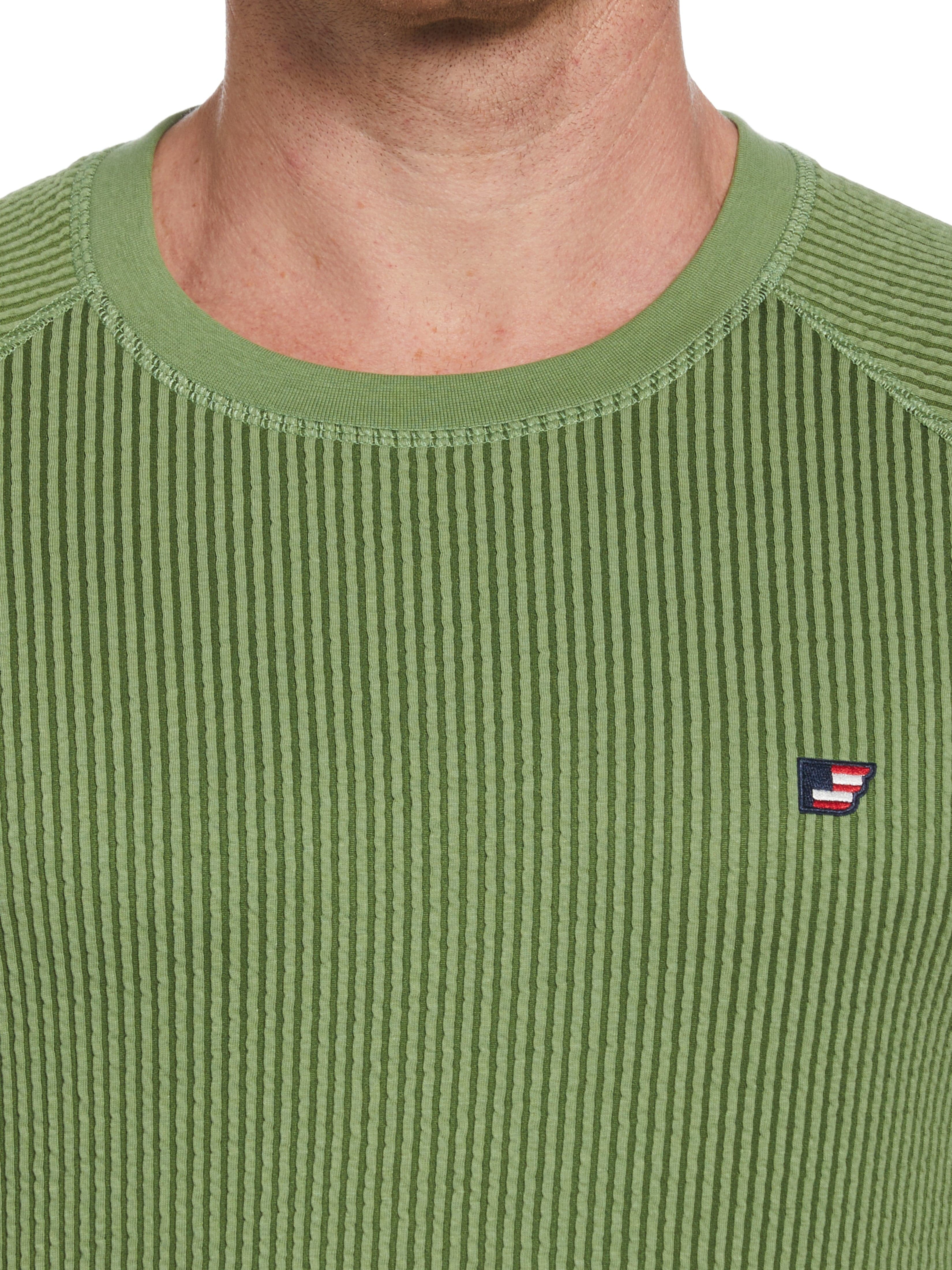 Crew Neck Seersucker Knit Tee - Image 3