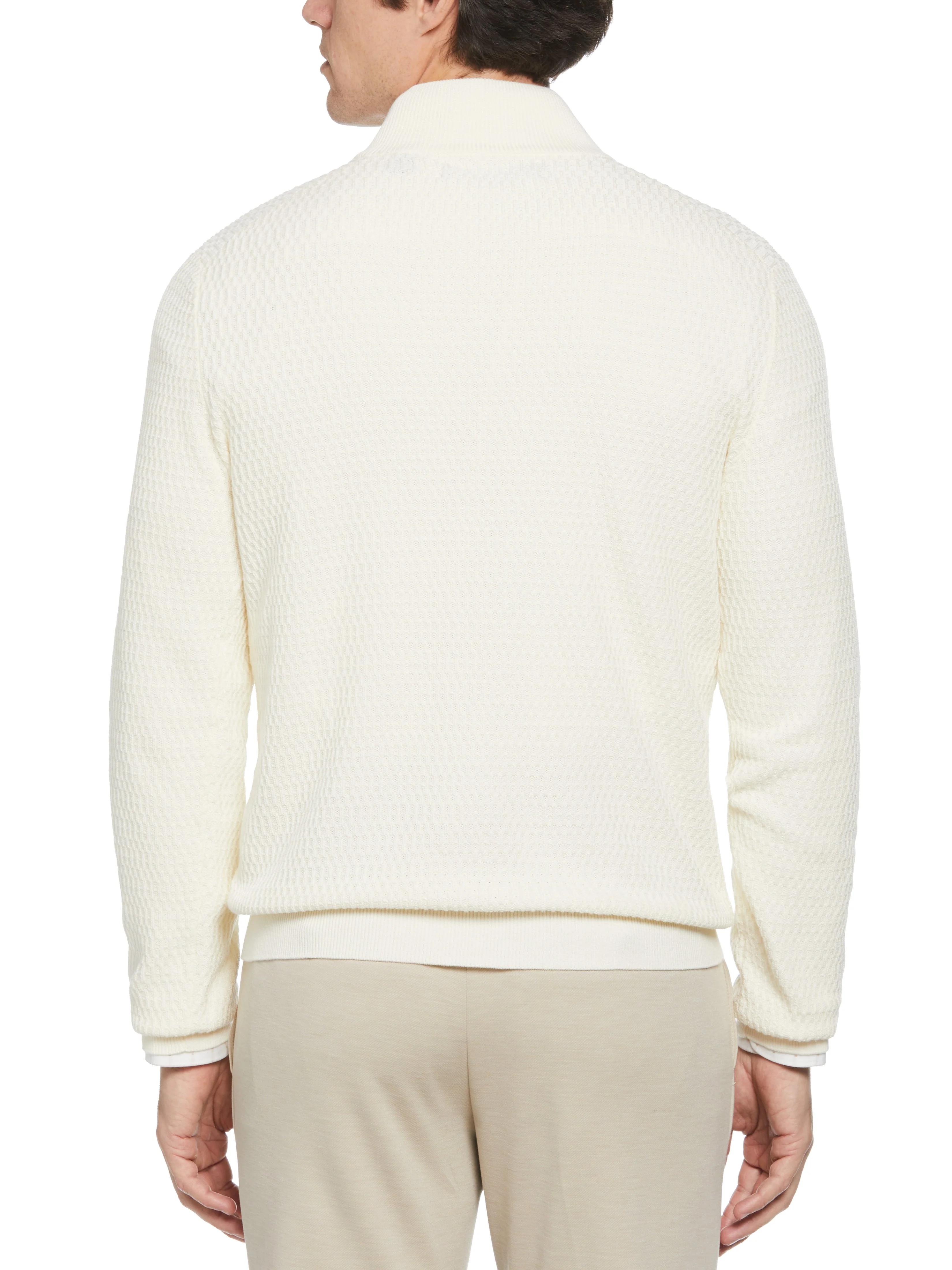 Ribbed Mock Neck Quarter Zip Sweater - Image 5