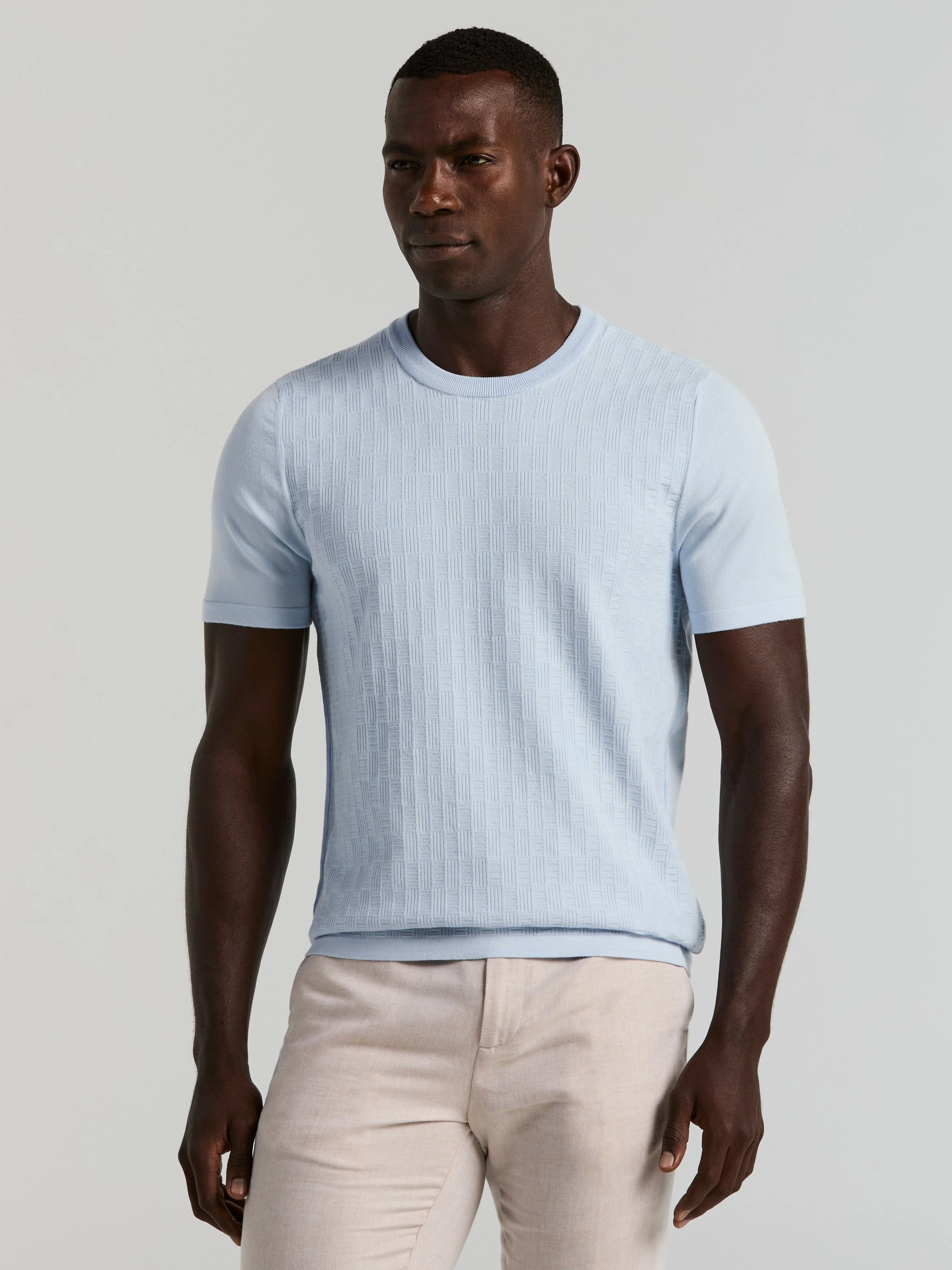 Geometric Textured Sweater Tee - Image 11