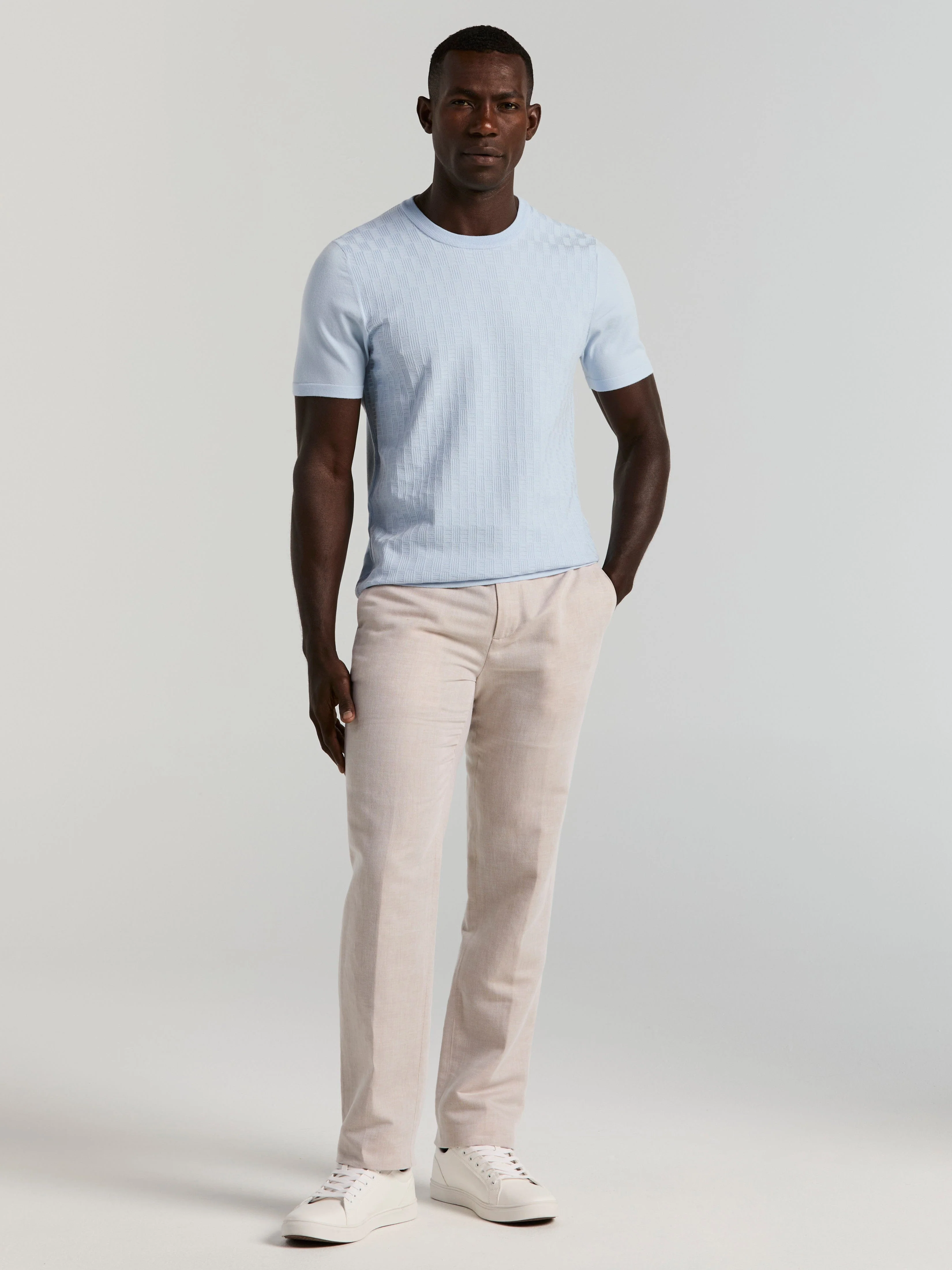 Geometric Textured Sweater Tee - Image 15