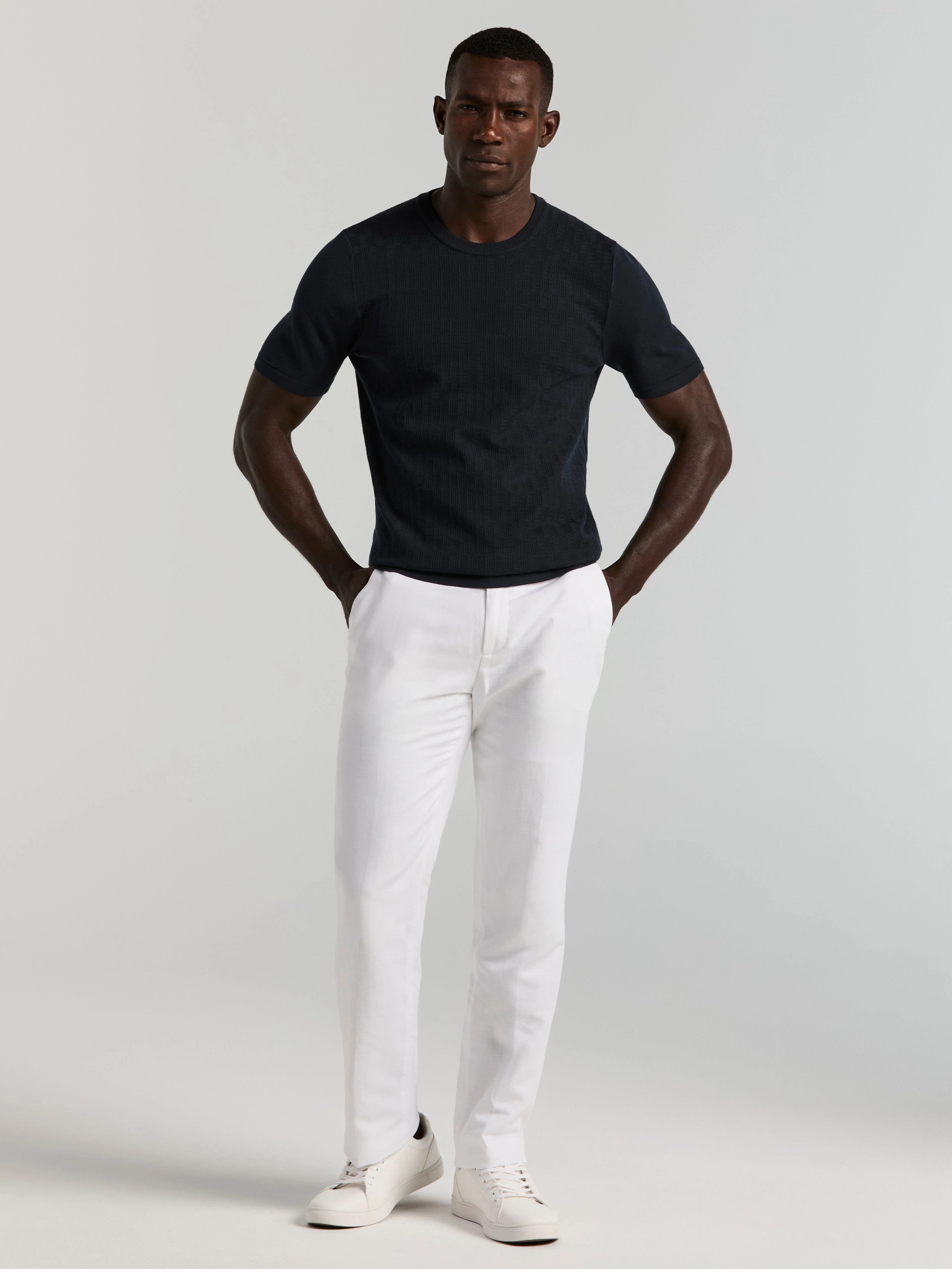 Geometric Textured Sweater Tee - Image 4