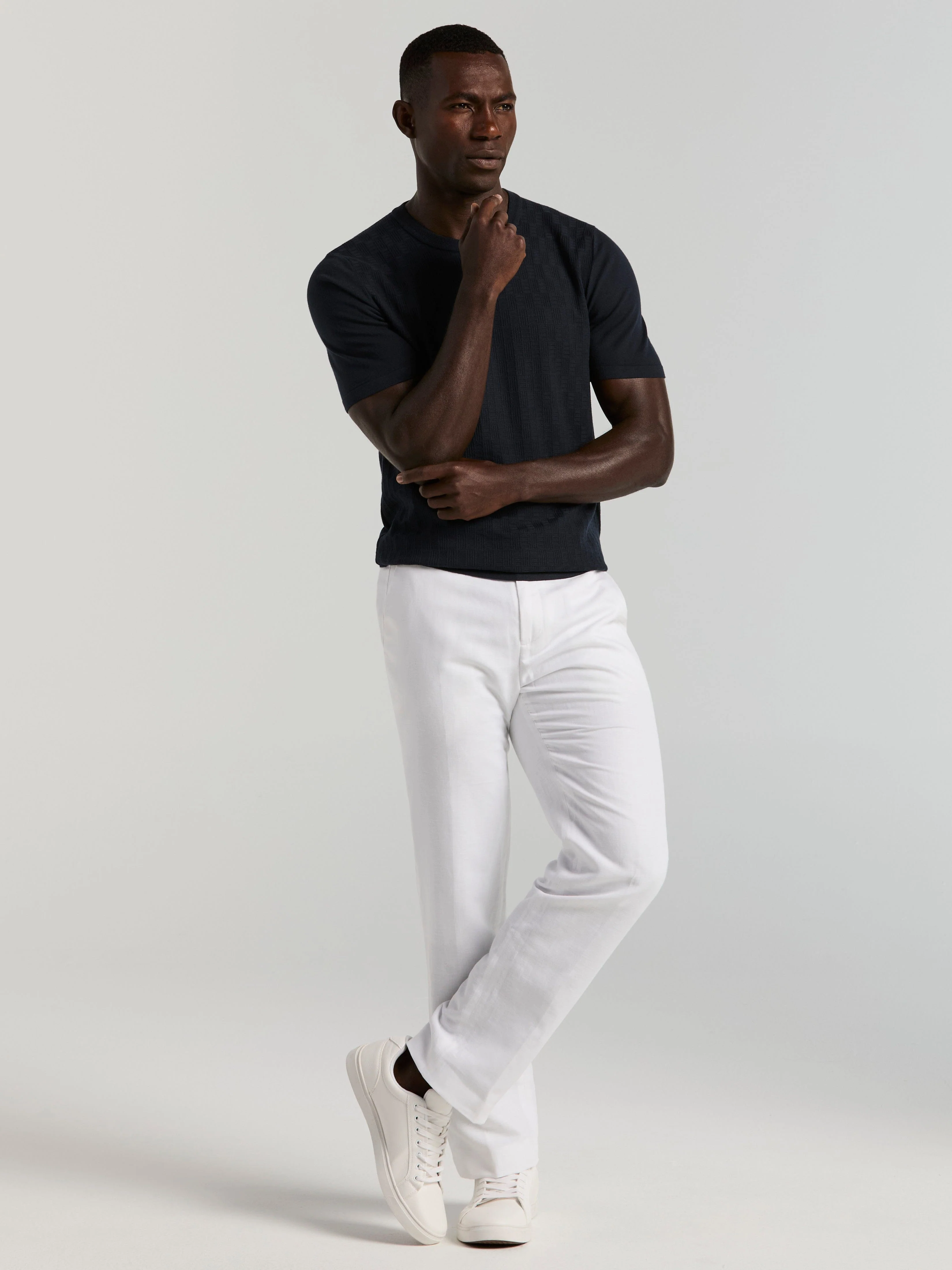 Geometric Textured Sweater Tee - Image 5