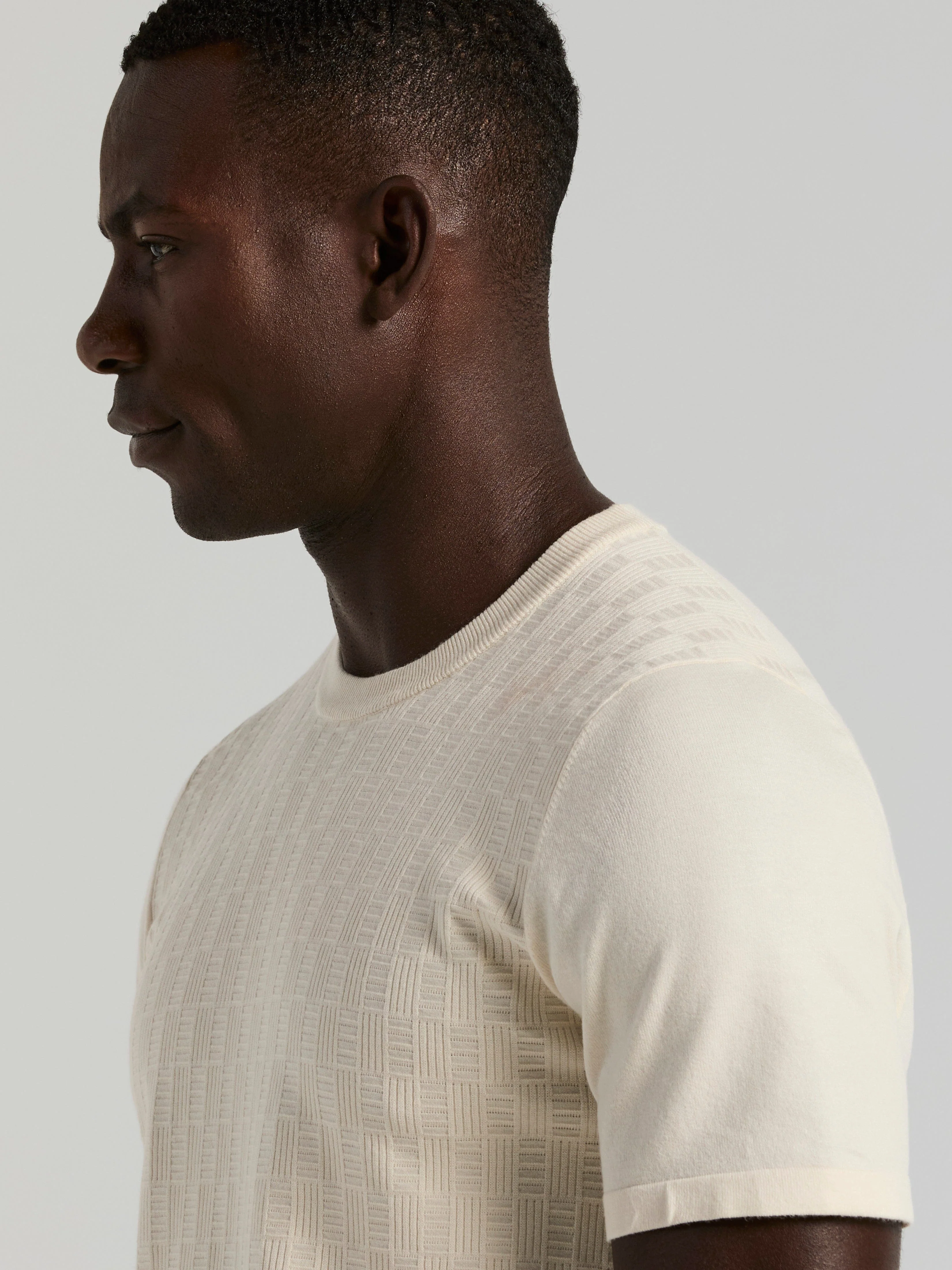 Geometric Textured Sweater Tee - Image 7