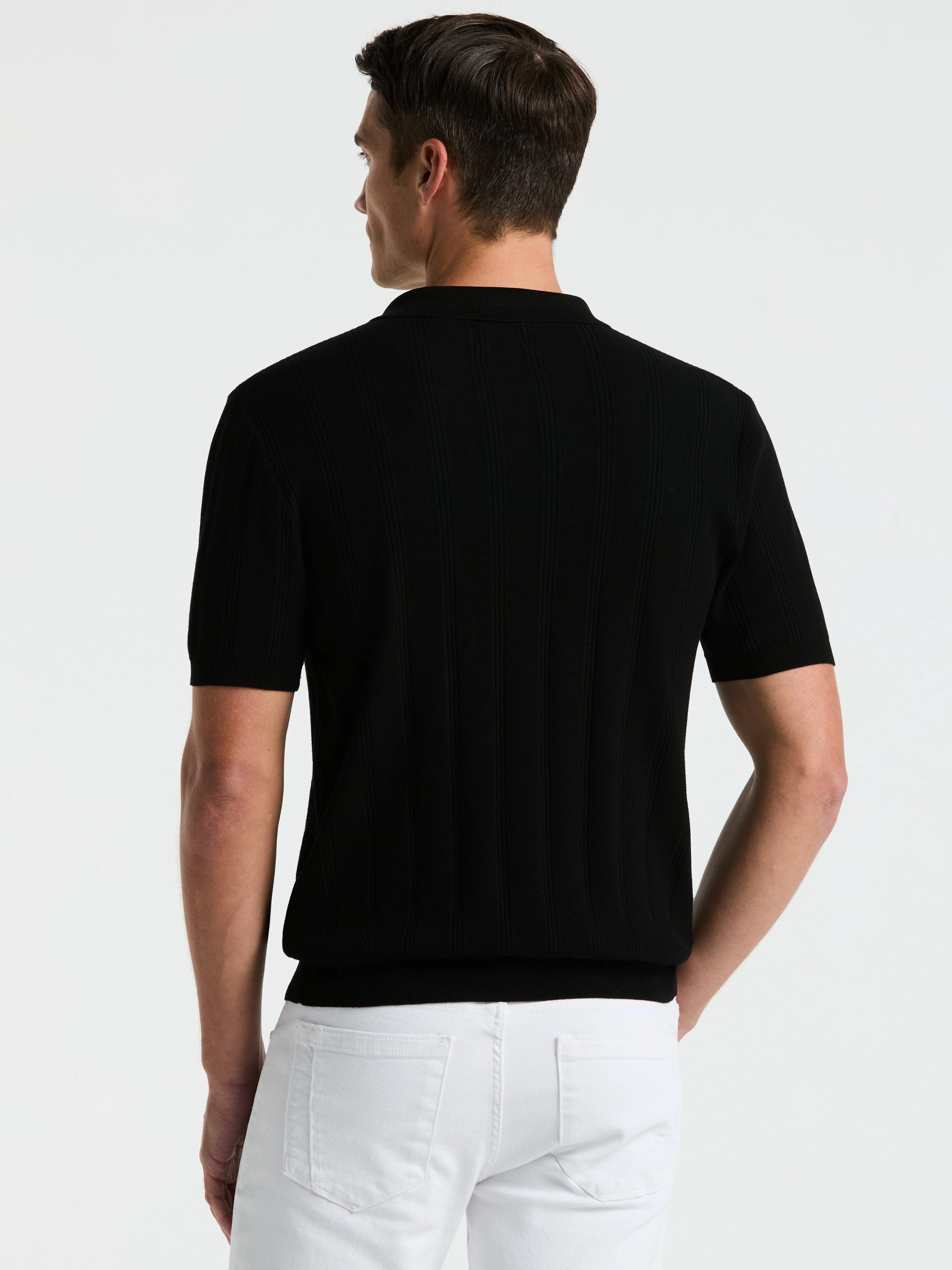 Mesh Stripe Sweater Polo - Image 13