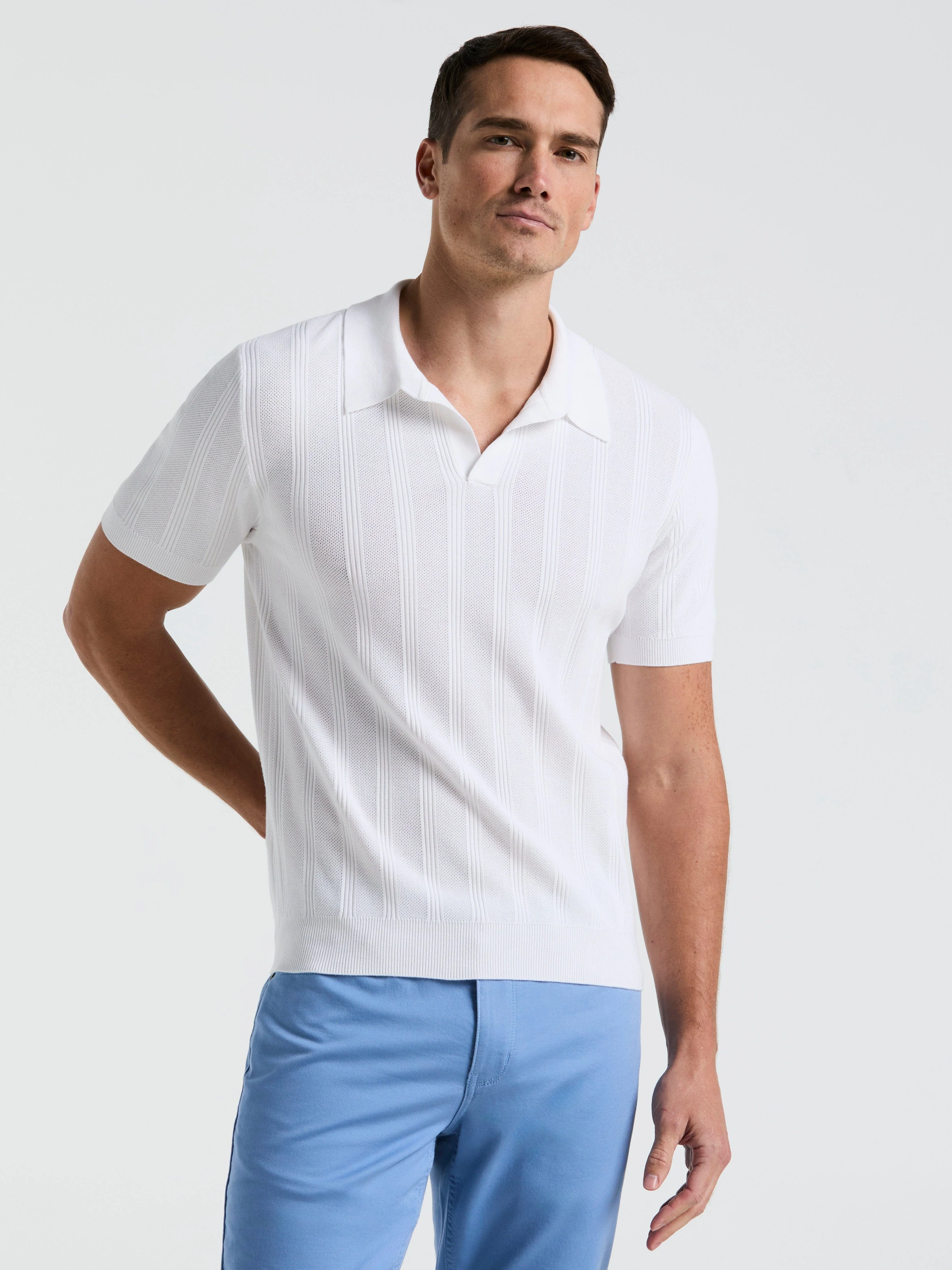Mesh Stripe Sweater Polo - Image 18