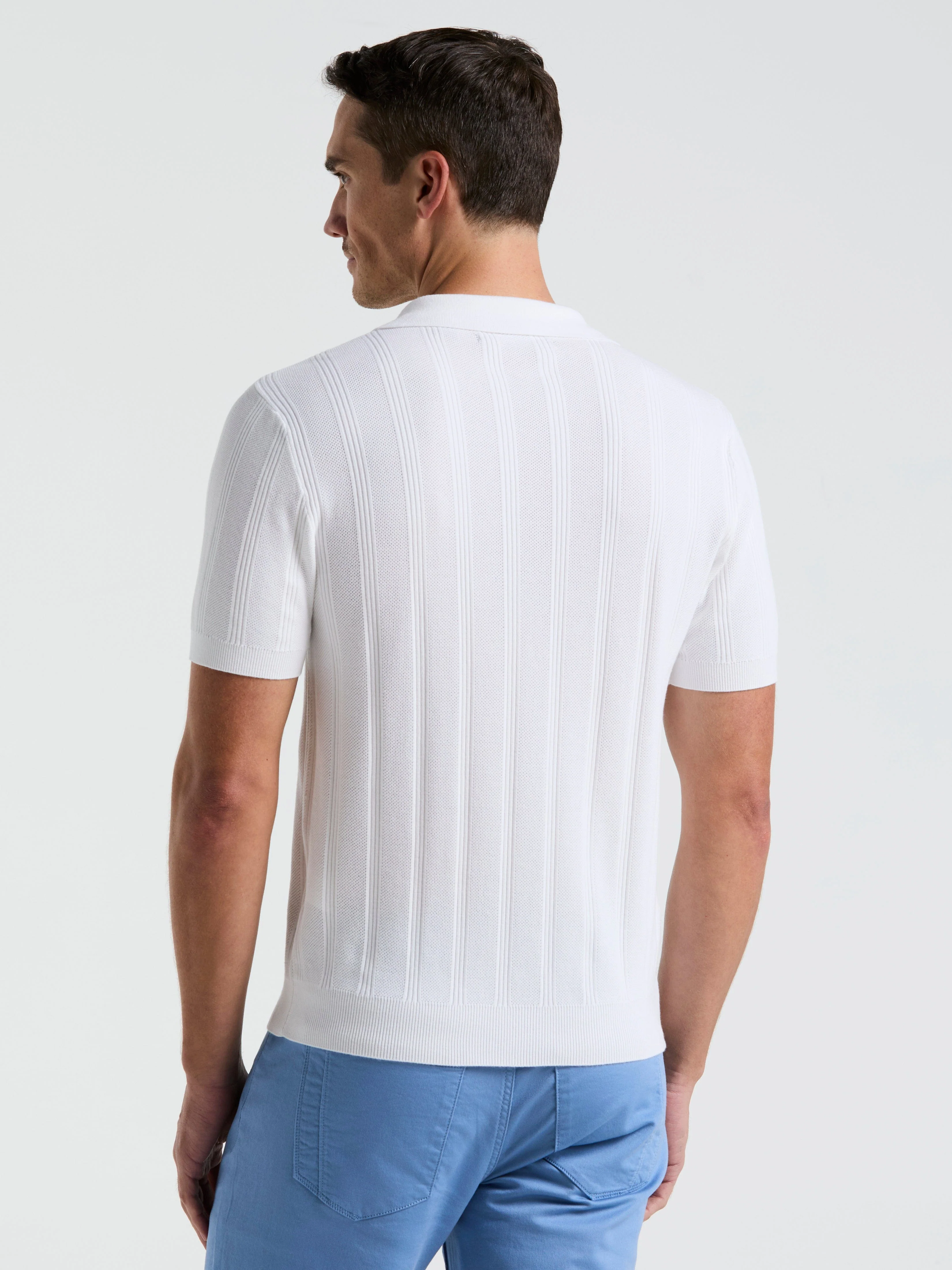 Mesh Stripe Sweater Polo - Image 20