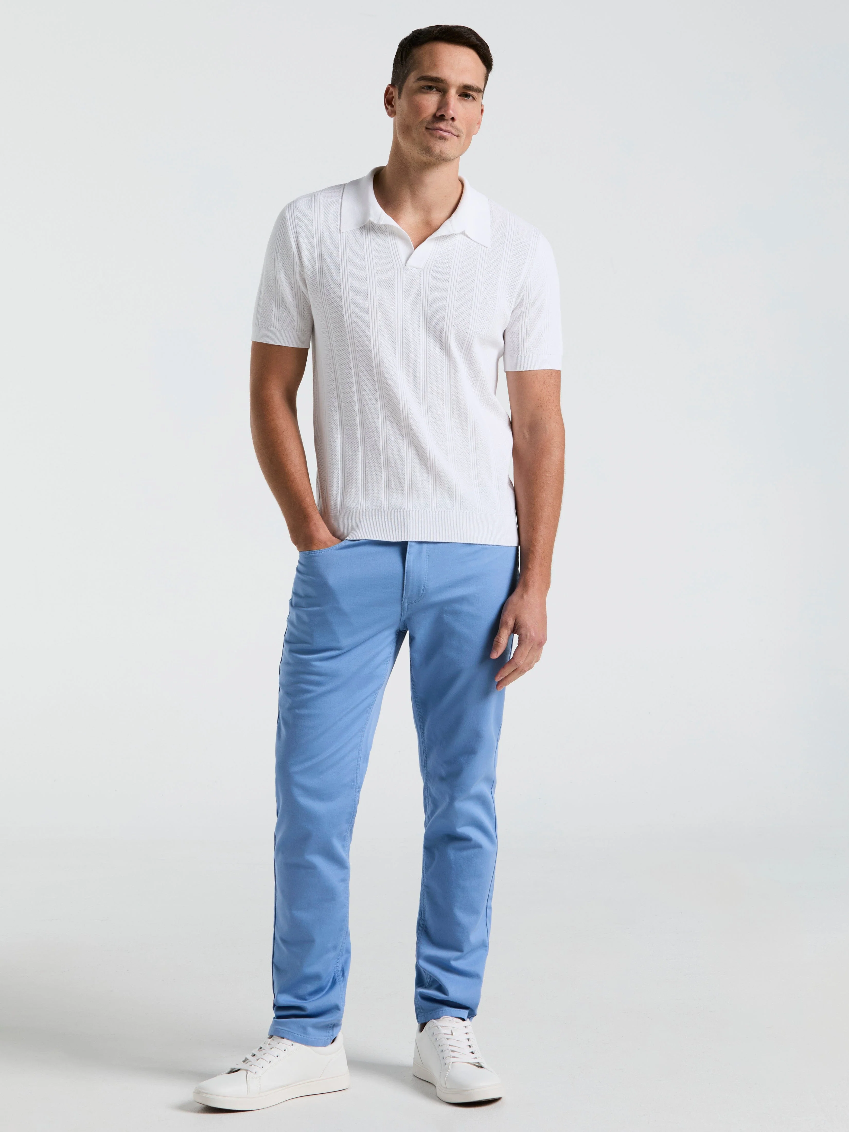 Mesh Stripe Sweater Polo - Image 21