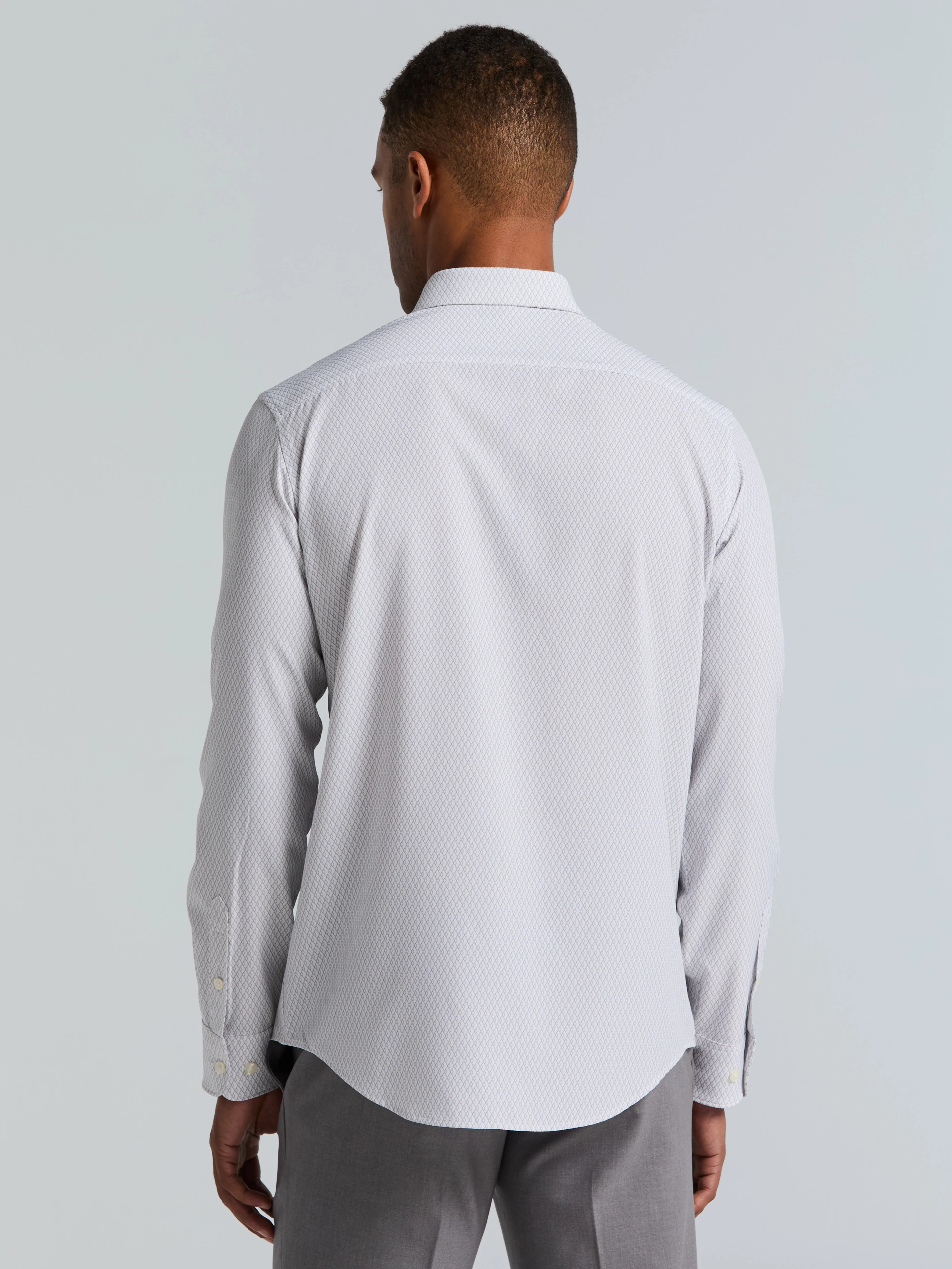 Slim Fit Total Stretch Diamond Geo Print Shirt - Image 11
