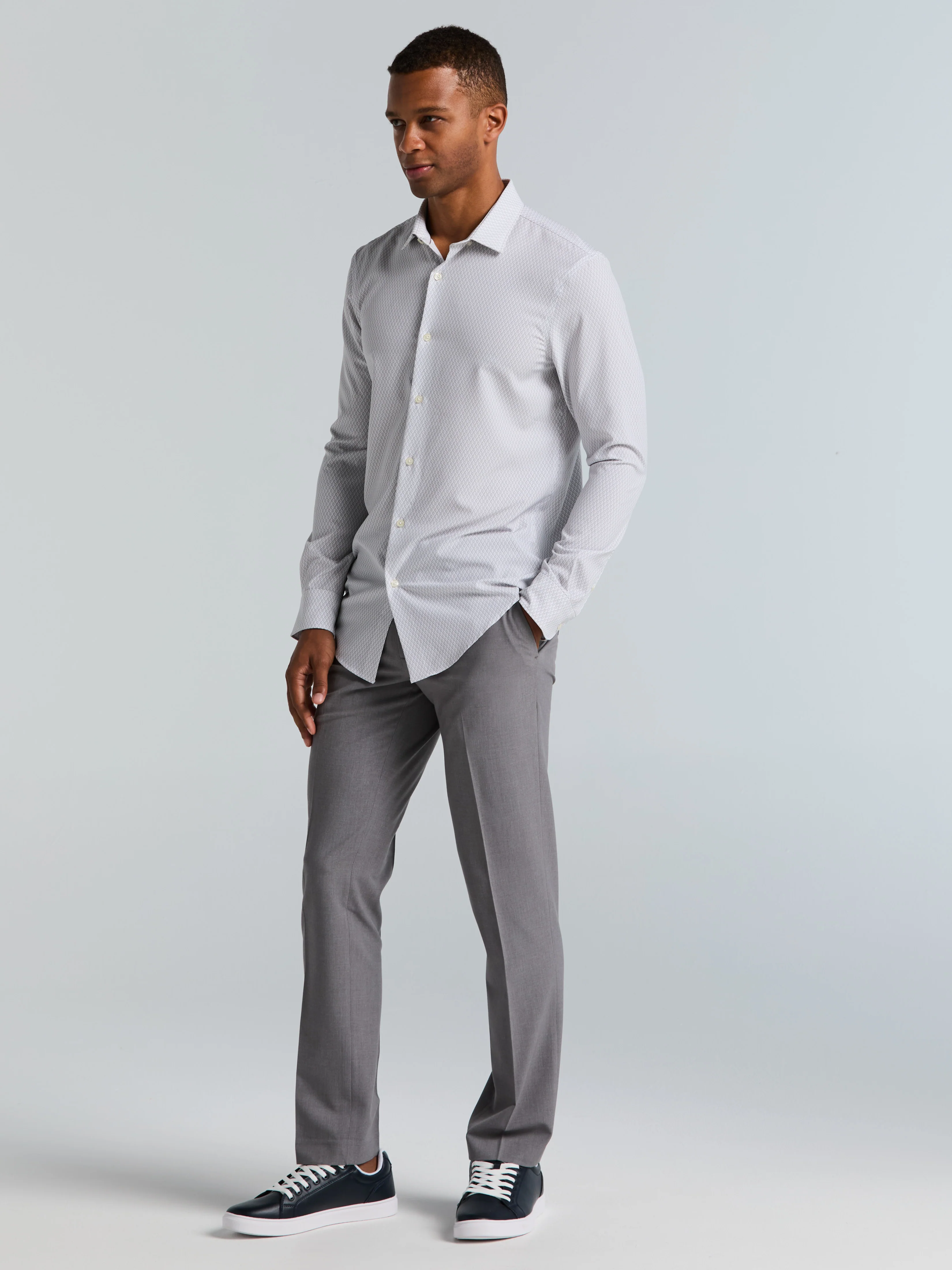 Slim Fit Total Stretch Diamond Geo Print Shirt - Image 12