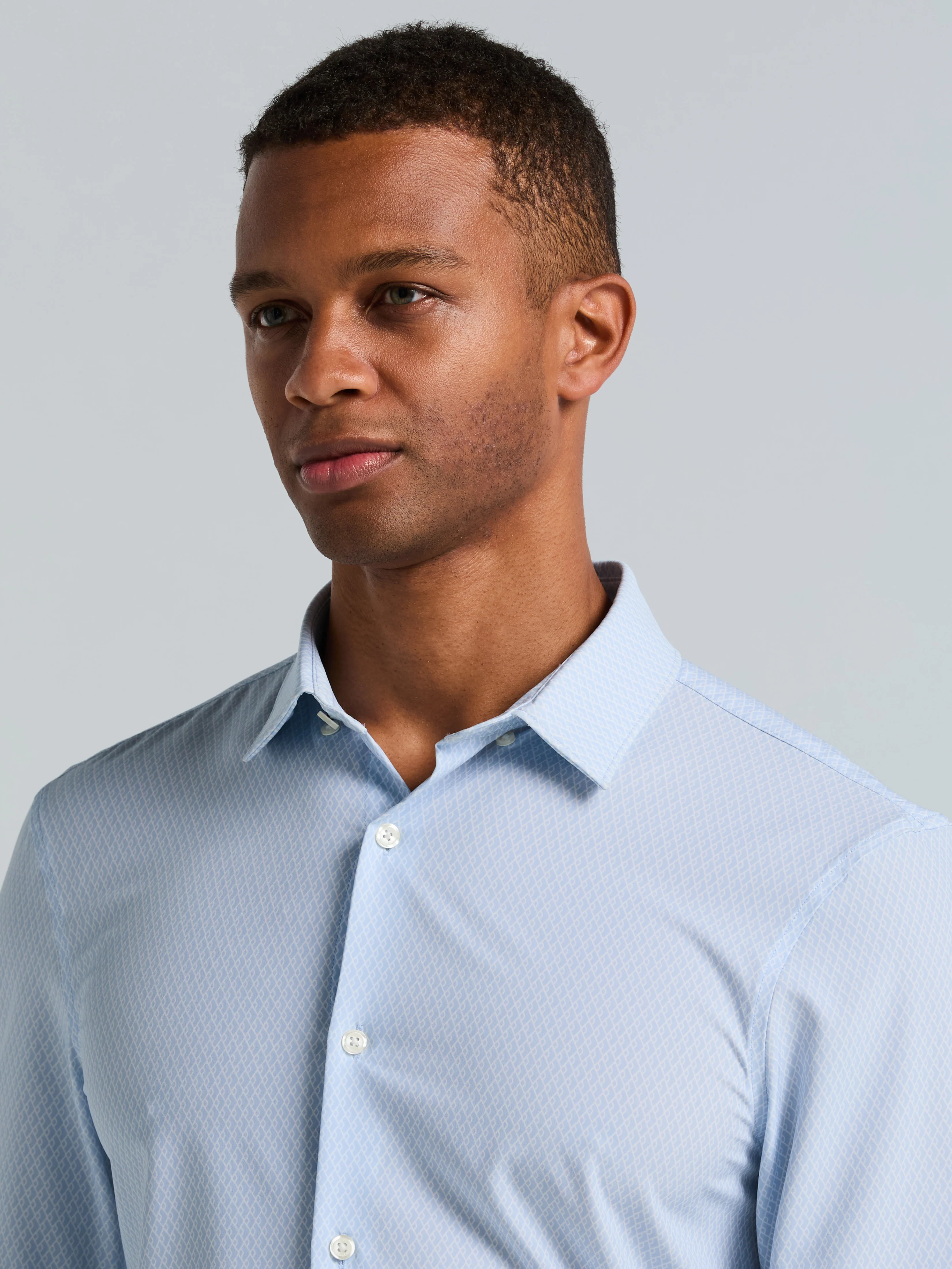Slim Fit Total Stretch Diamond Geo Print Shirt - Image 2