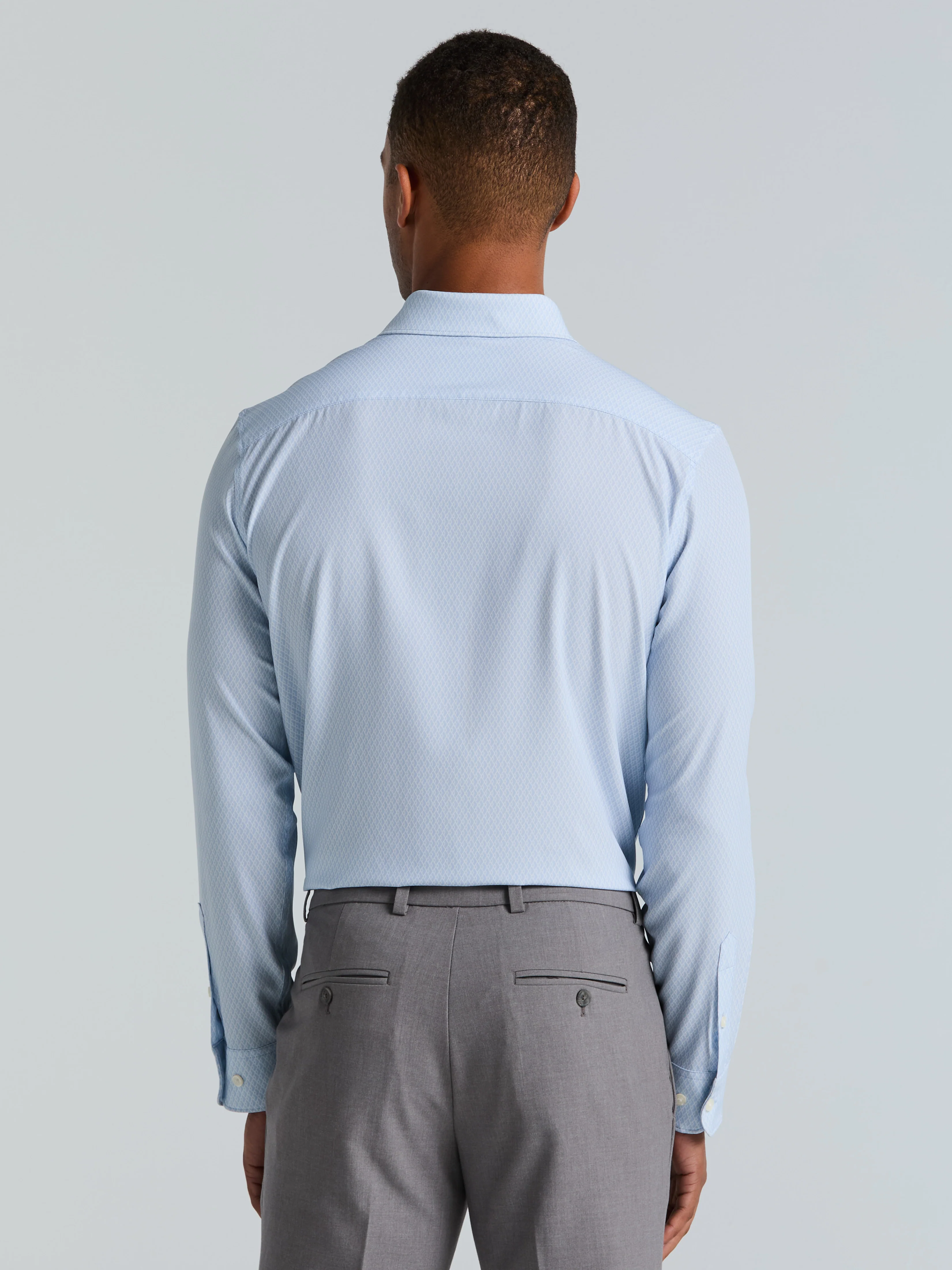 Slim Fit Total Stretch Diamond Geo Print Shirt - Image 4