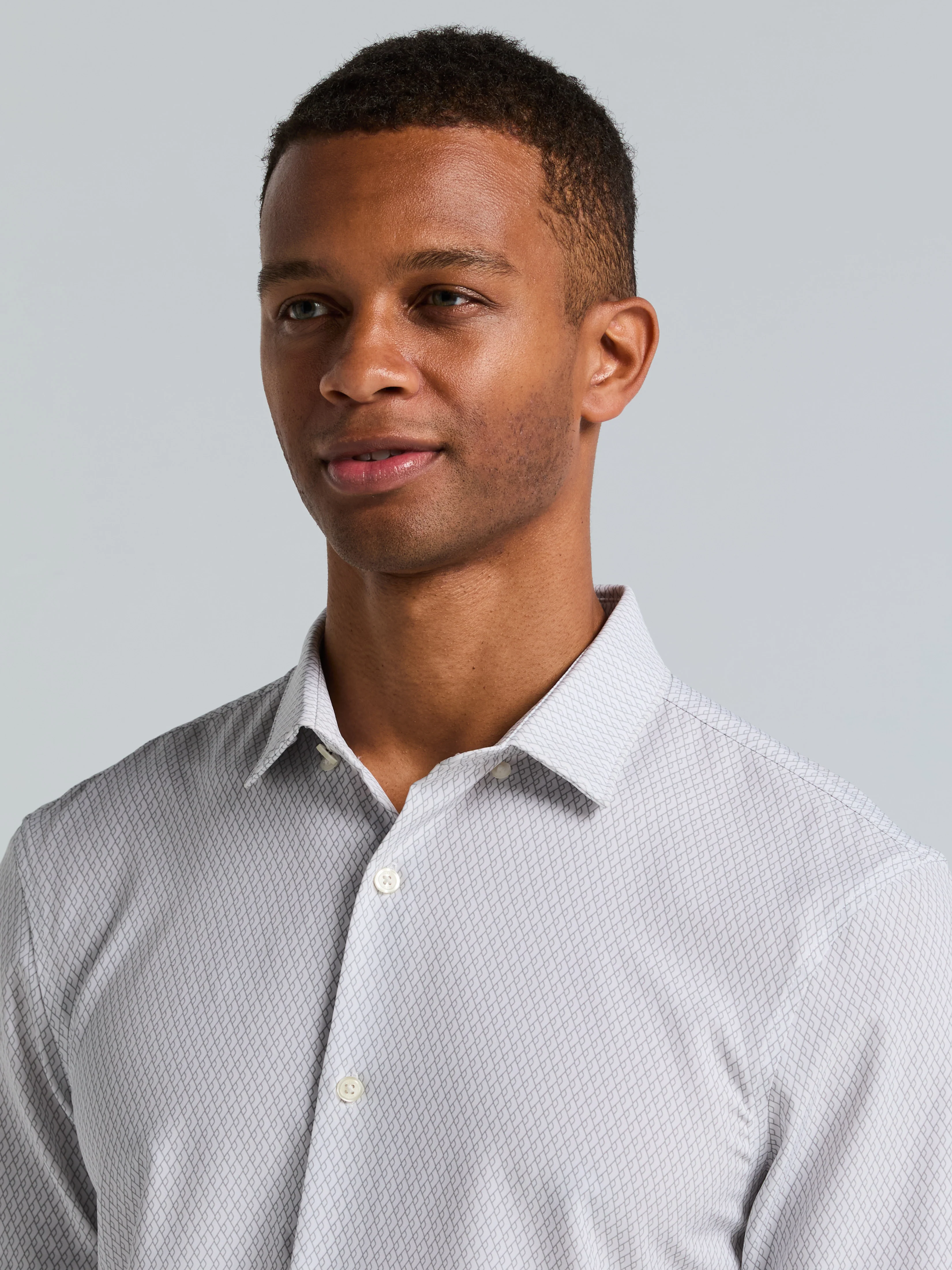 Slim Fit Total Stretch Diamond Geo Print Shirt - Image 9