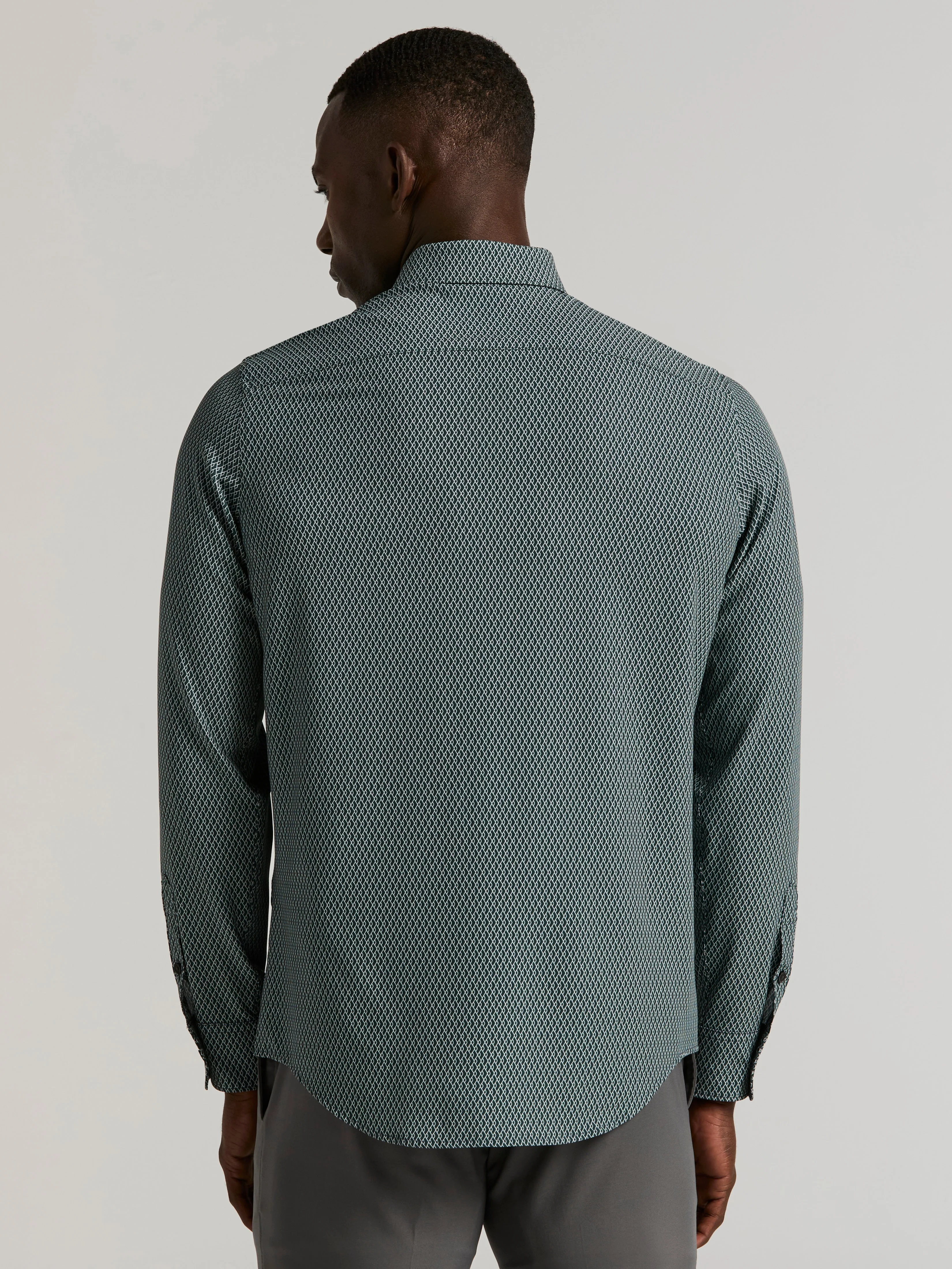 Slim Fit Total Stretch Diamond Geo Print Shirt - Image 10