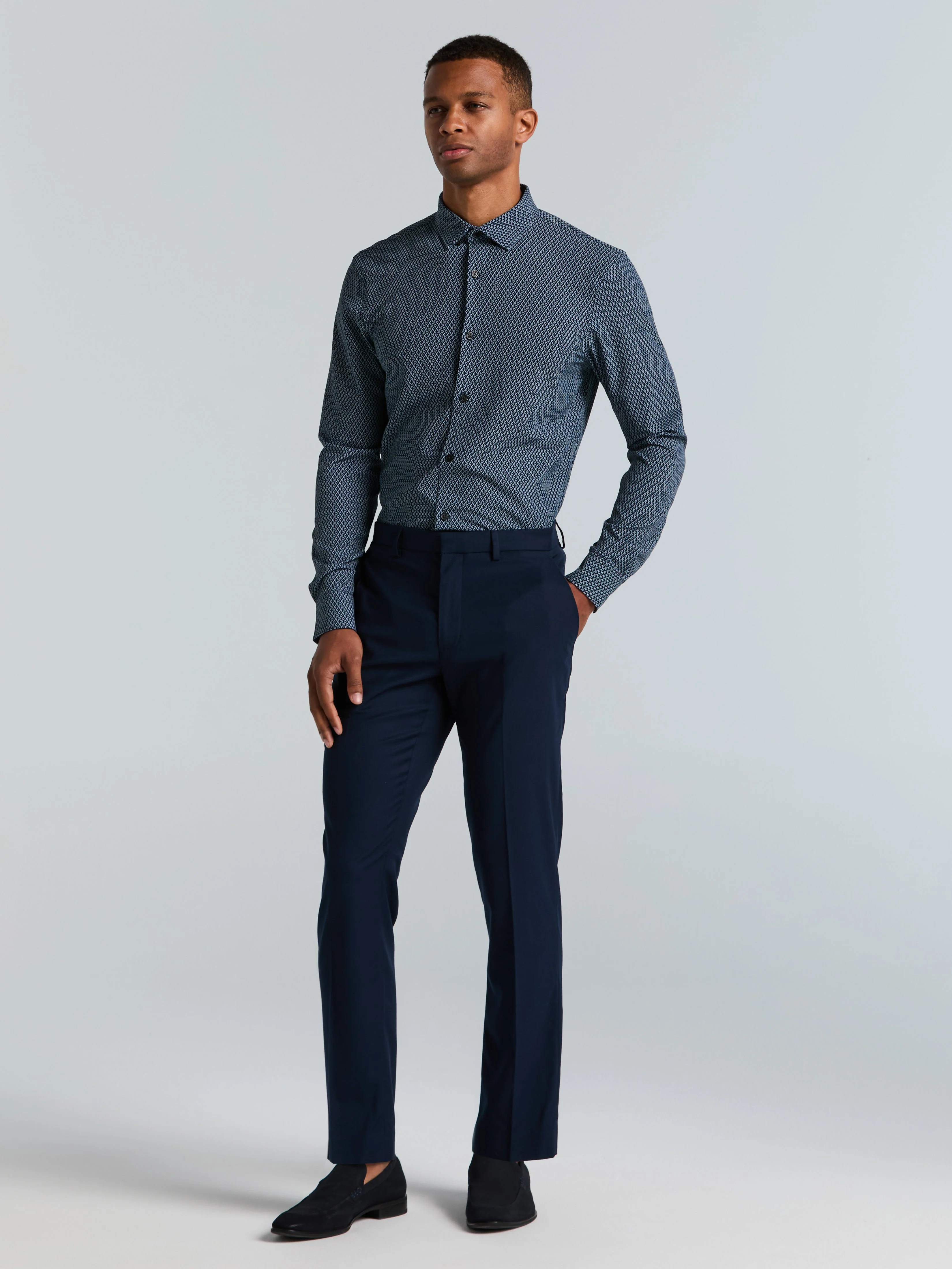 Slim Fit Total Stretch Diamond Geo Print Shirt - Image 6