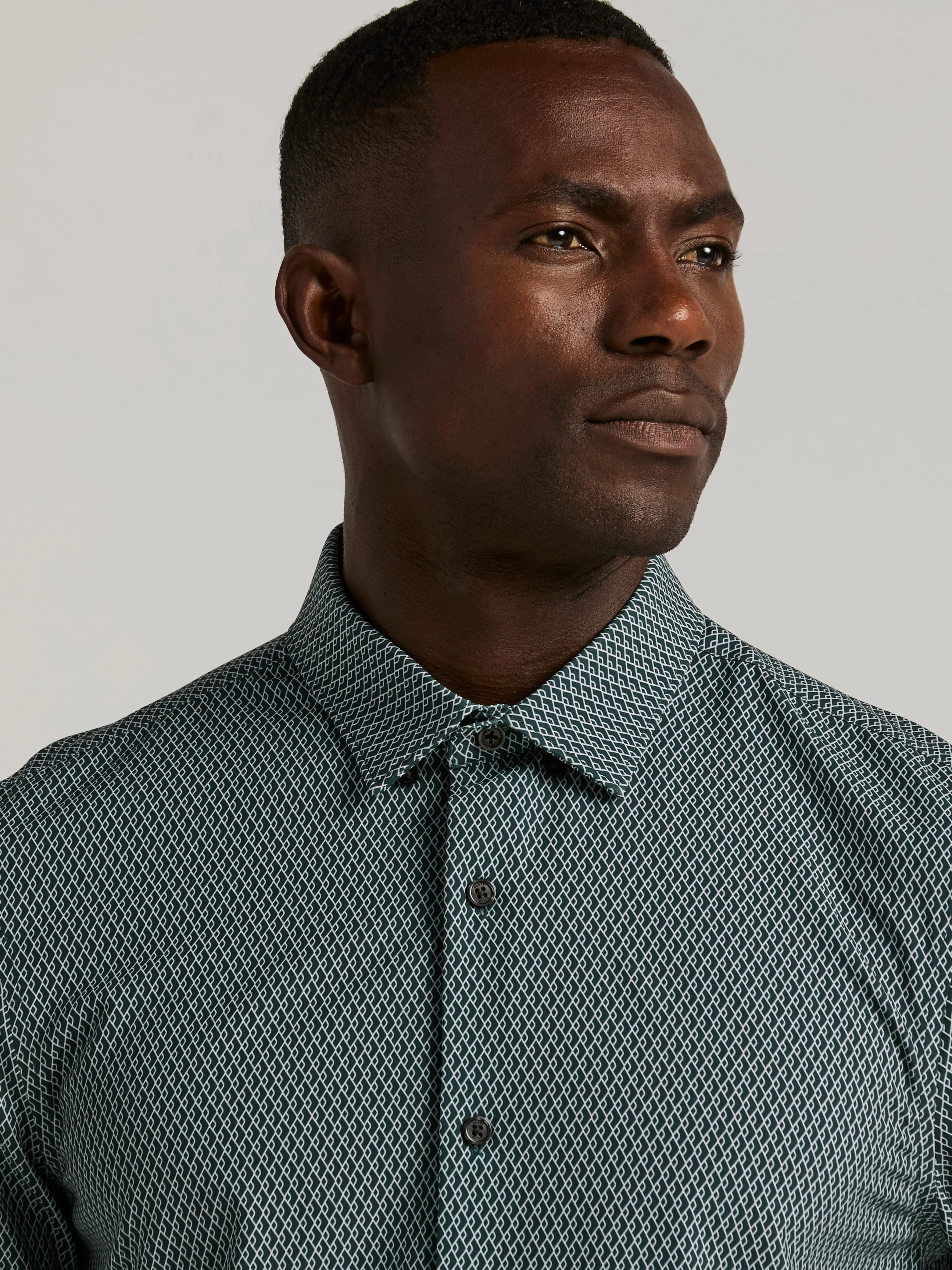 Slim Fit Total Stretch Diamond Geo Print Shirt - Image 8