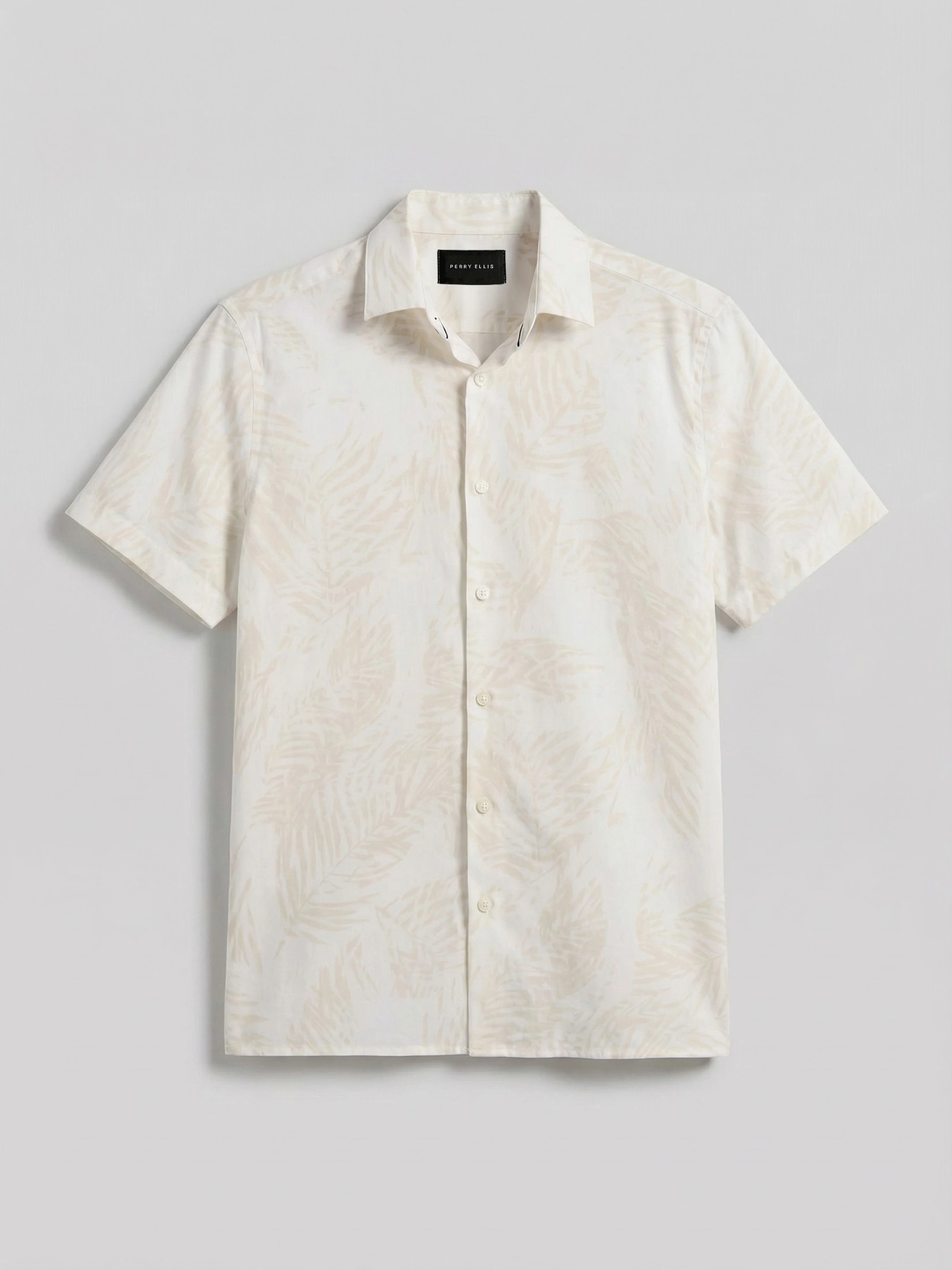 Textured Leaf Print Cotton Shirt - Image 6