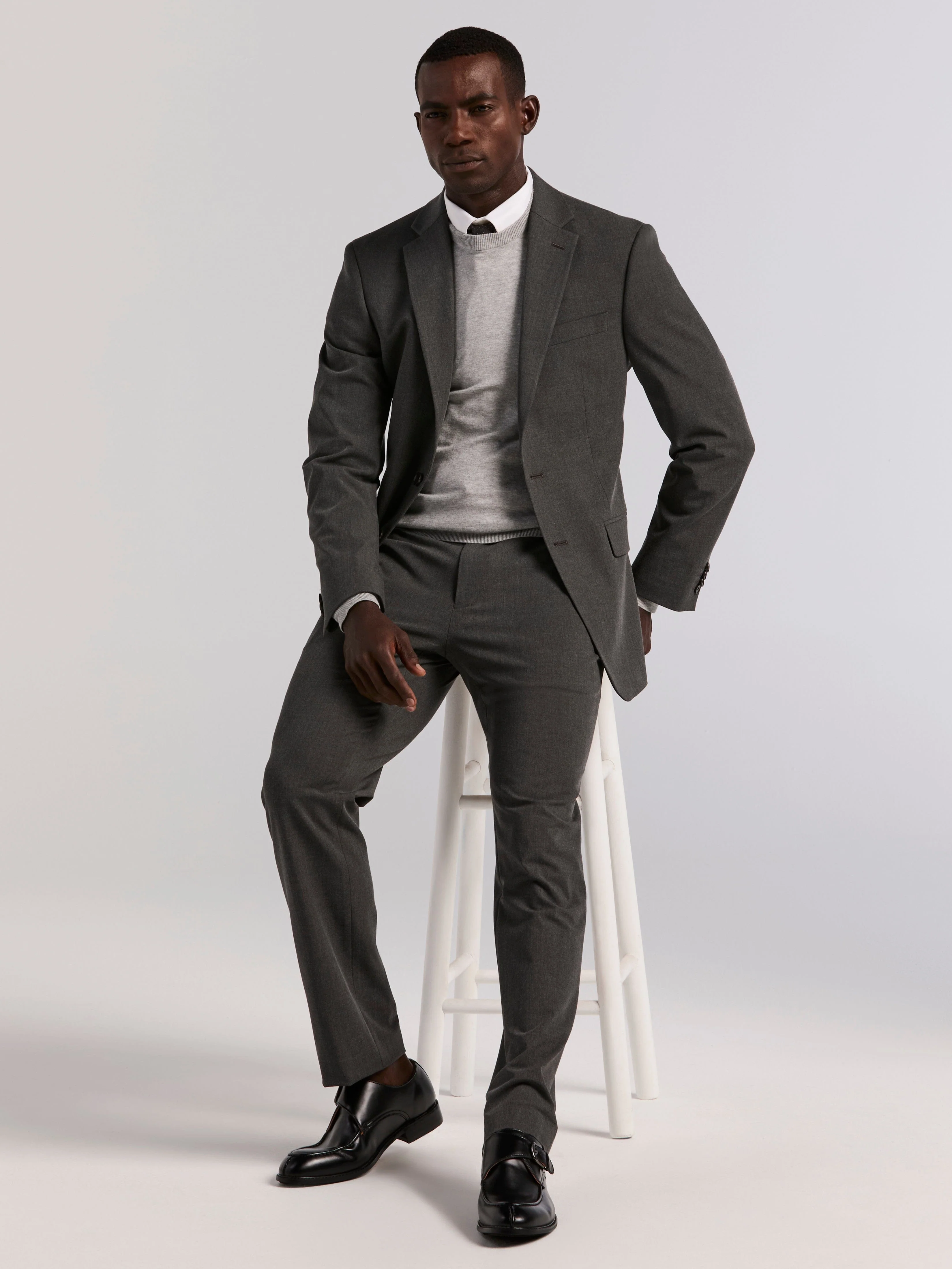 Slim Fit Gabardine Suit Jacket - Image 4