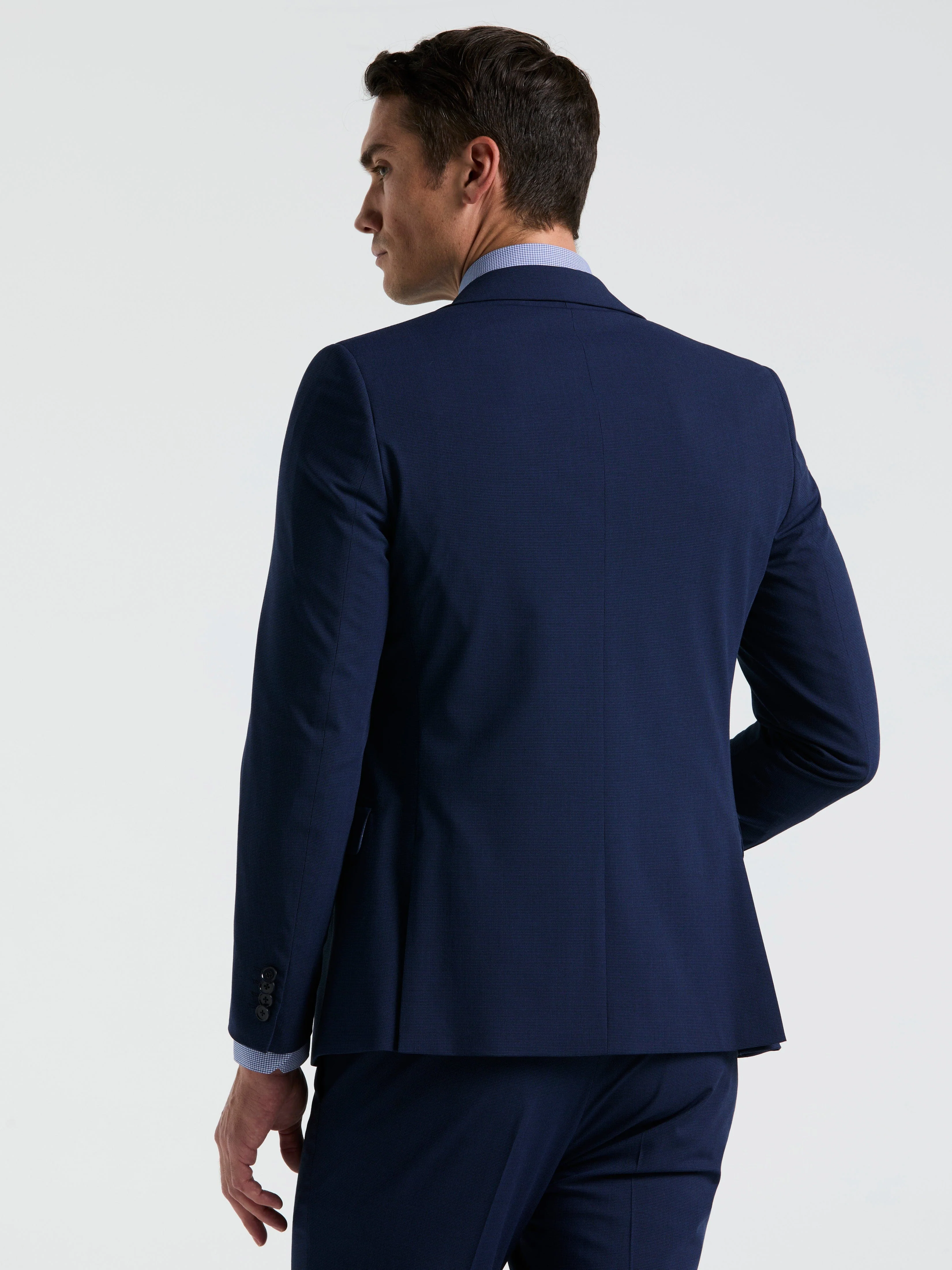Skinny Fit Mini Houndstooth Suit Jacket - Image 4