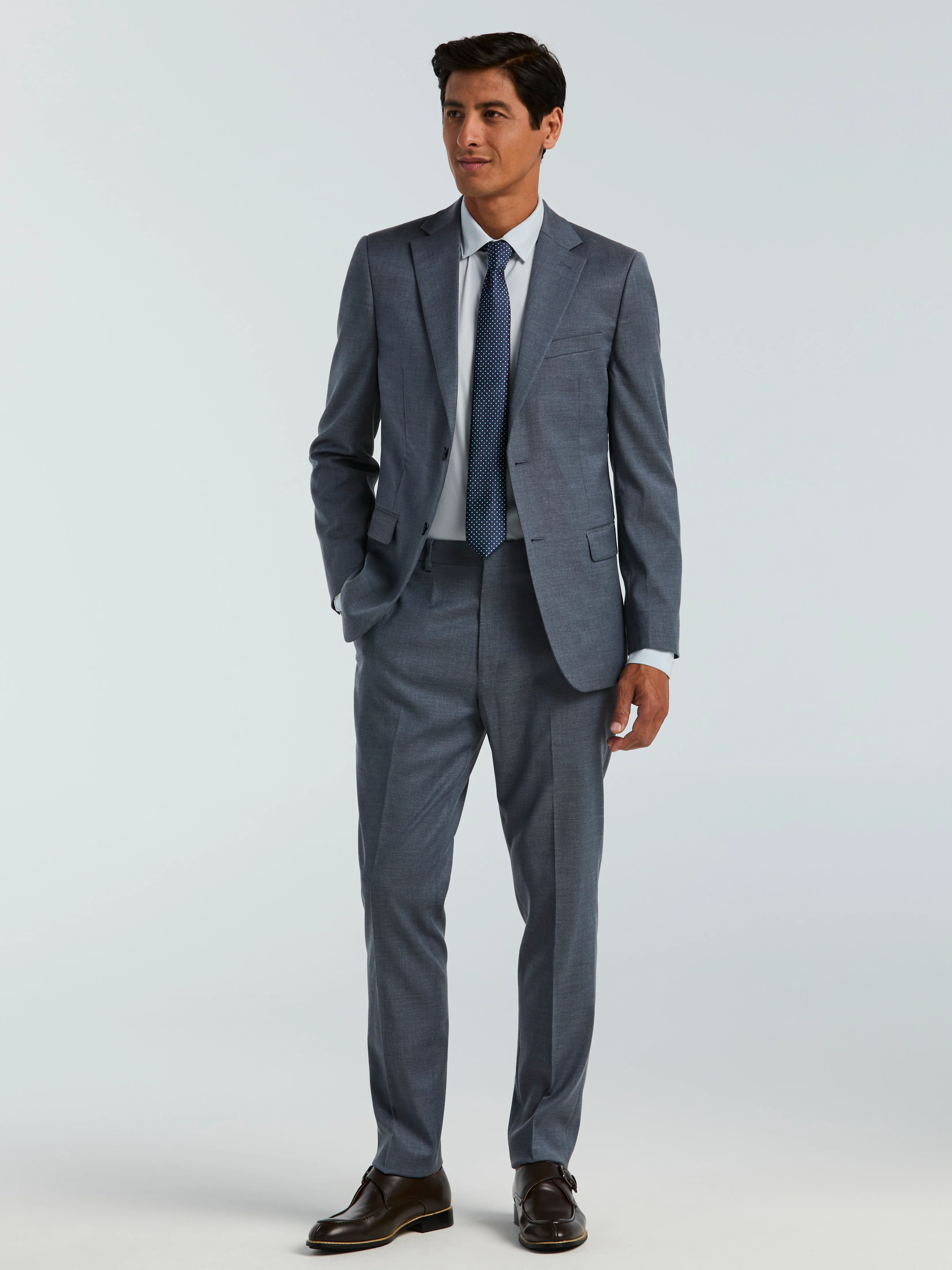 Skinny Fit Textured Suit - Image 2
