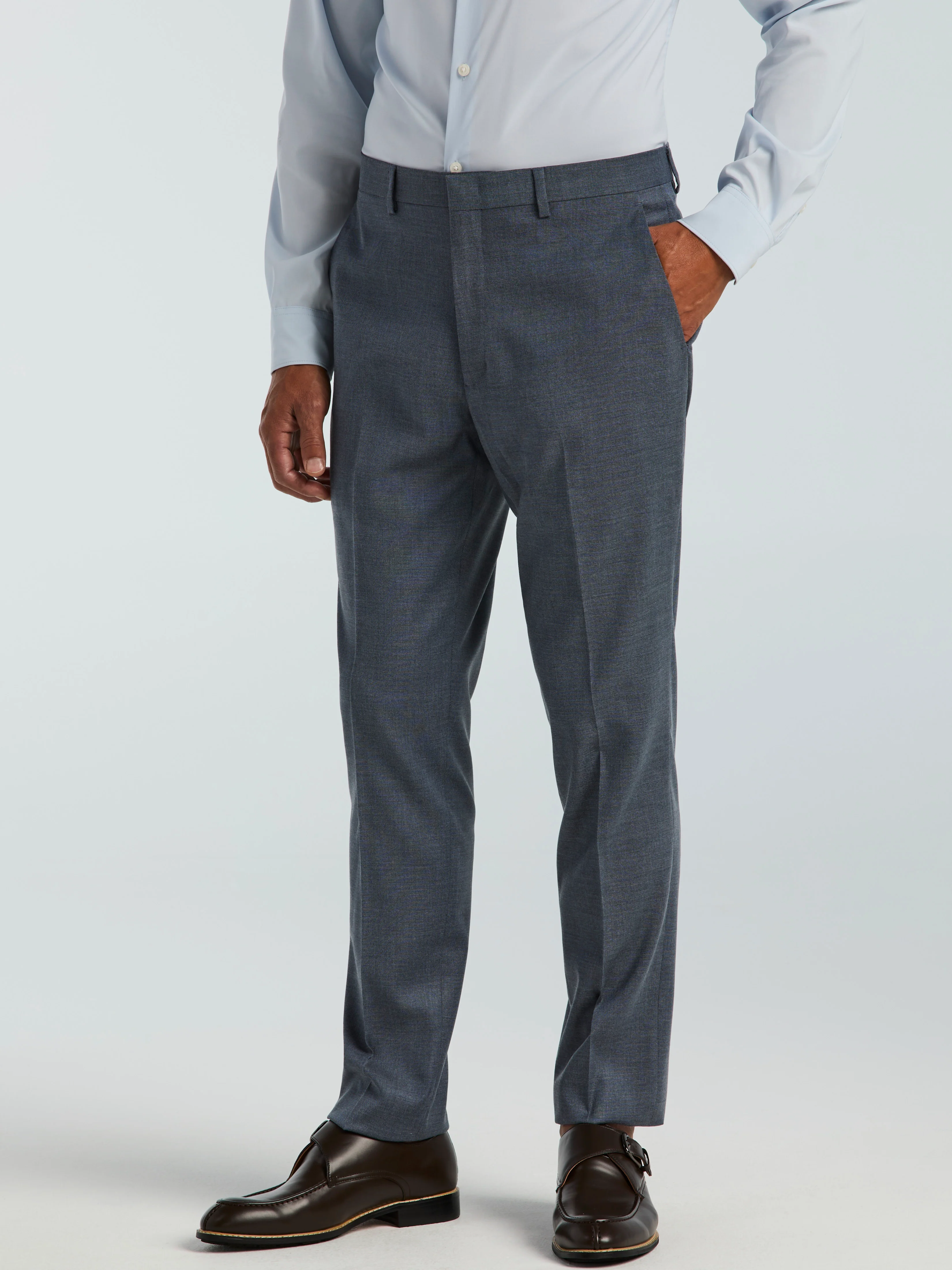 Skinny Fit Textured Suit Pant