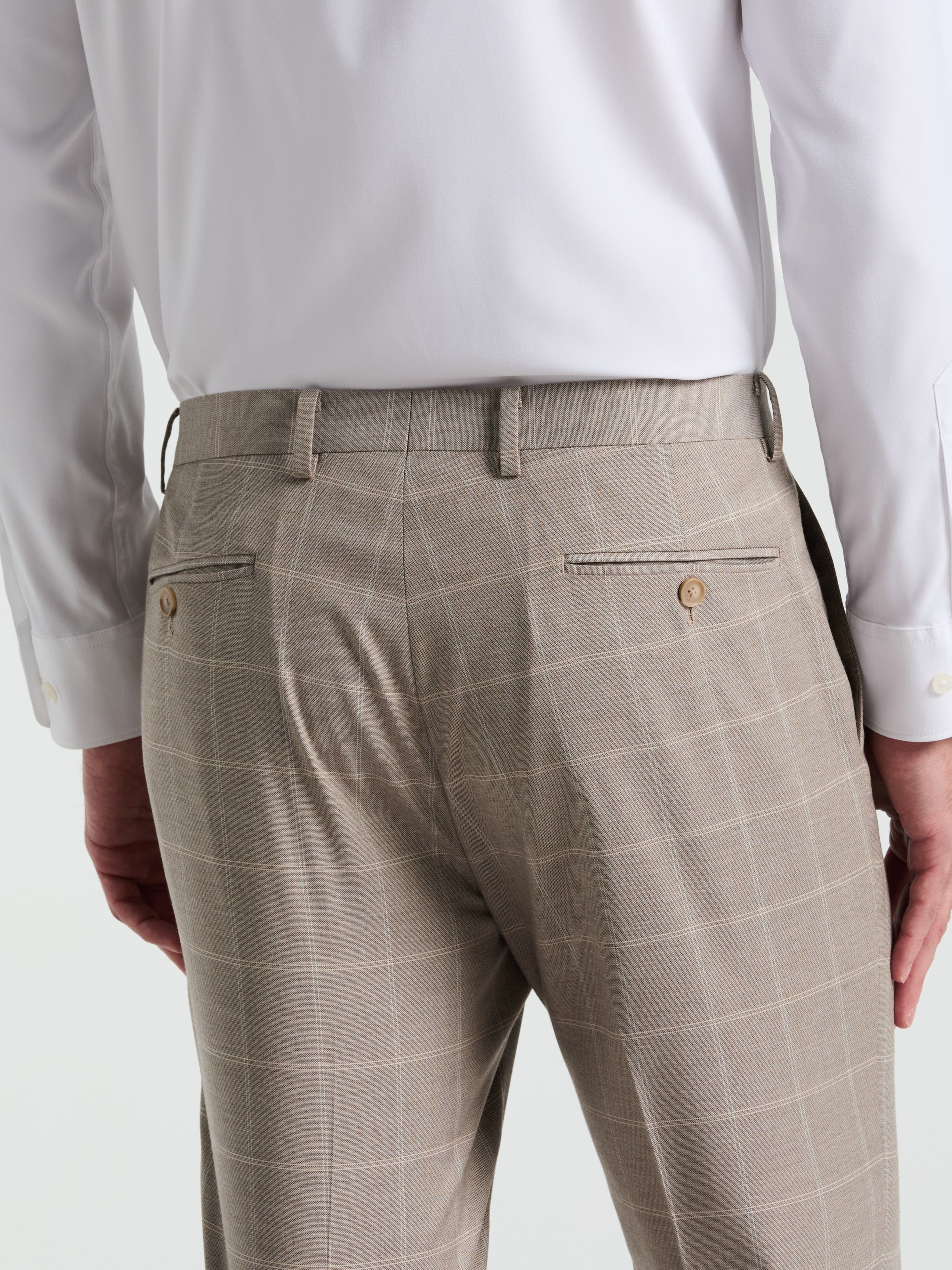 Skinny Fit Windowpane Pattern Suit Pant - Image 3