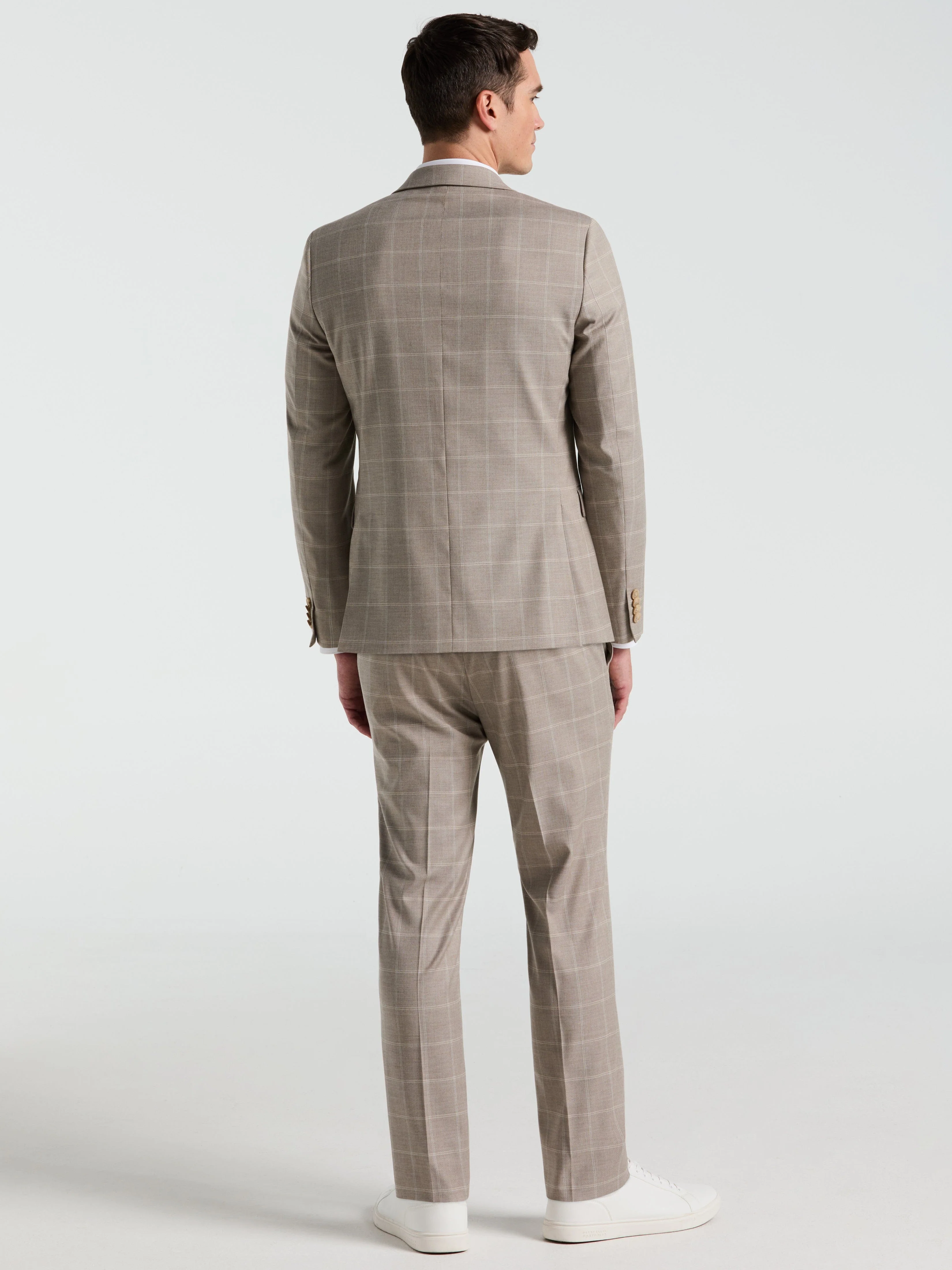Skinny Fit Windowpane Pattern Suit Pant - Image 4