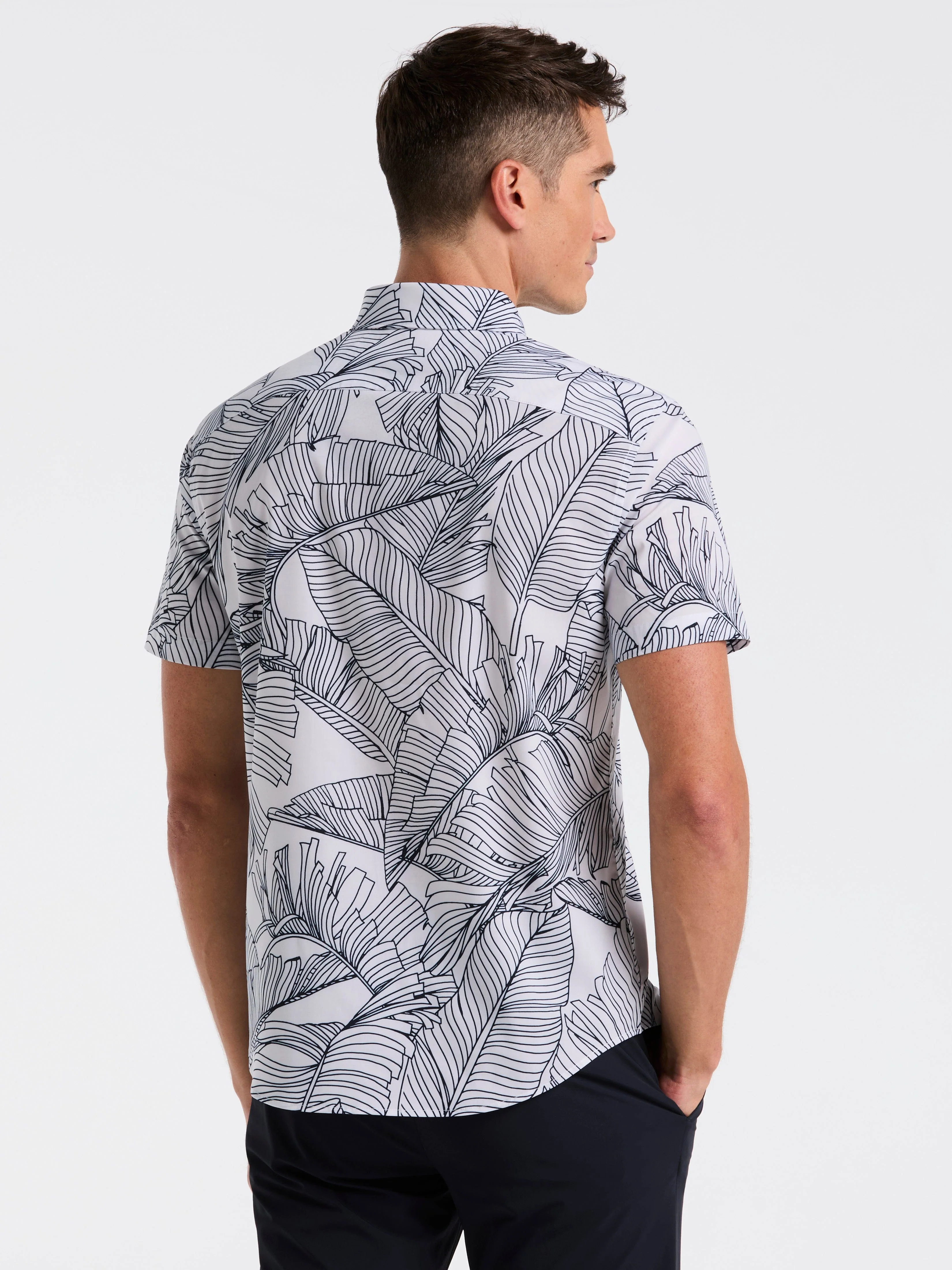 Slim Fit Botanical Print Shirt - Image 3
