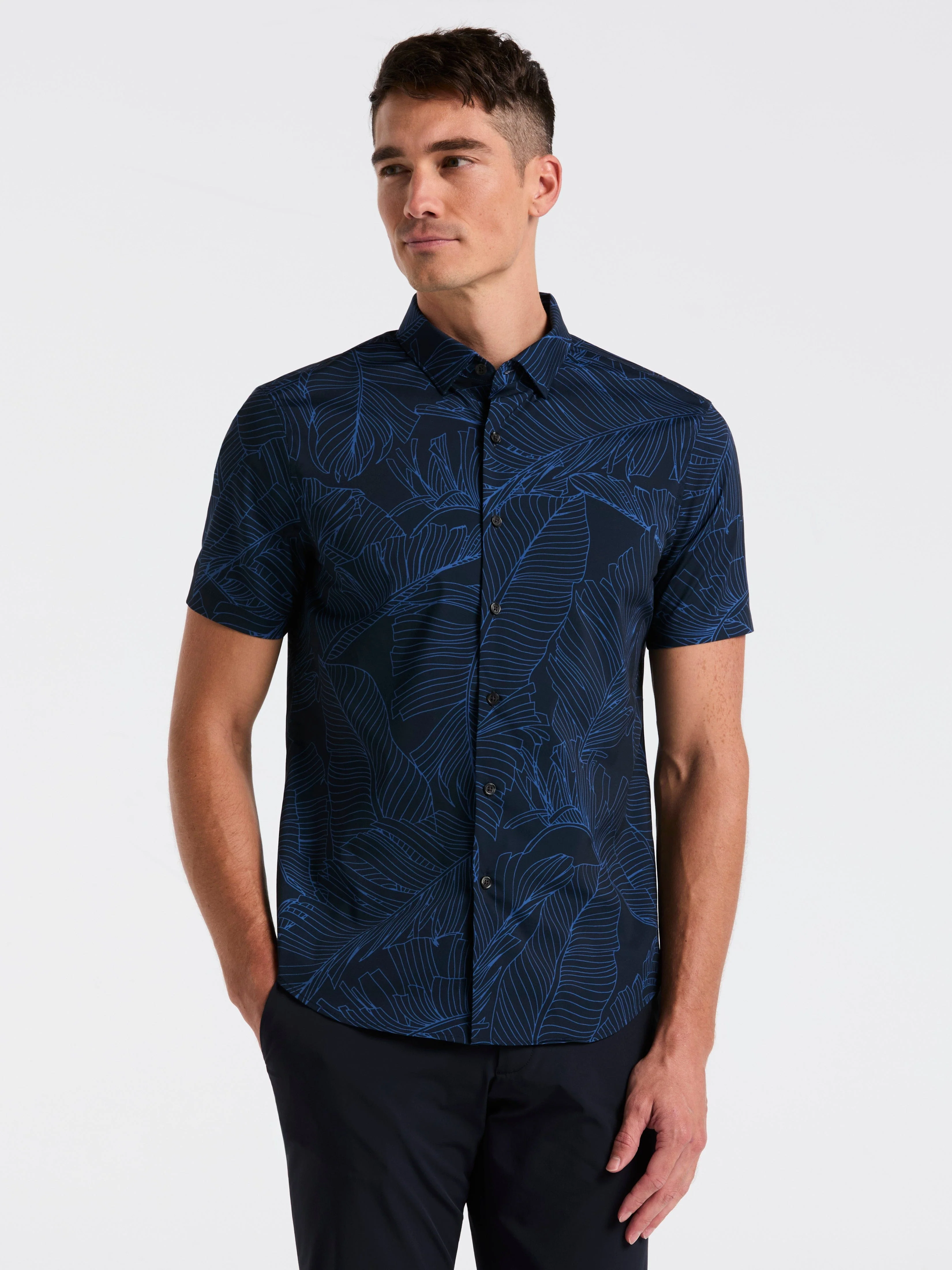 Slim Fit Botanical Print Shirt - Image 6