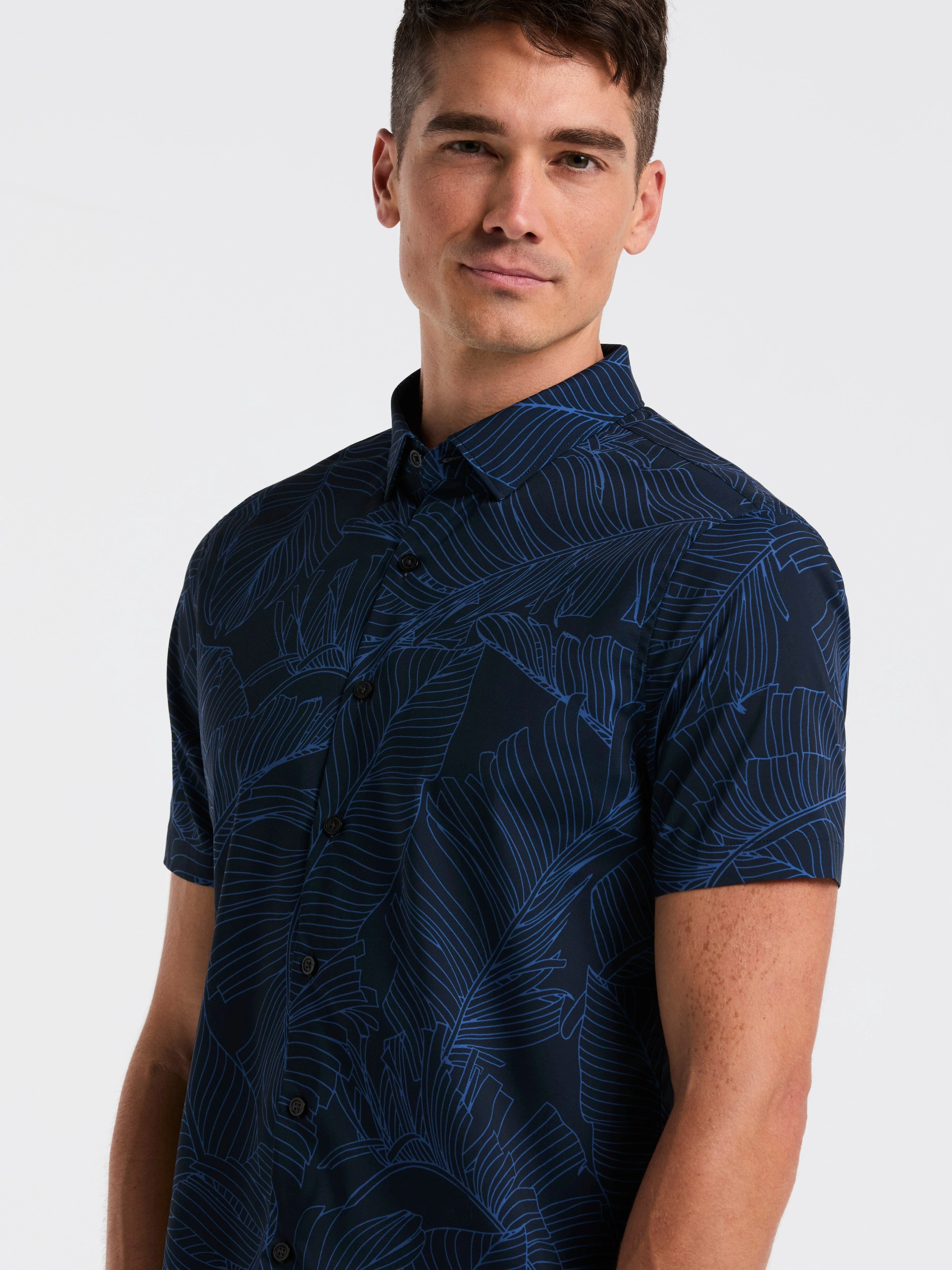 Slim Fit Botanical Print Shirt - Image 7