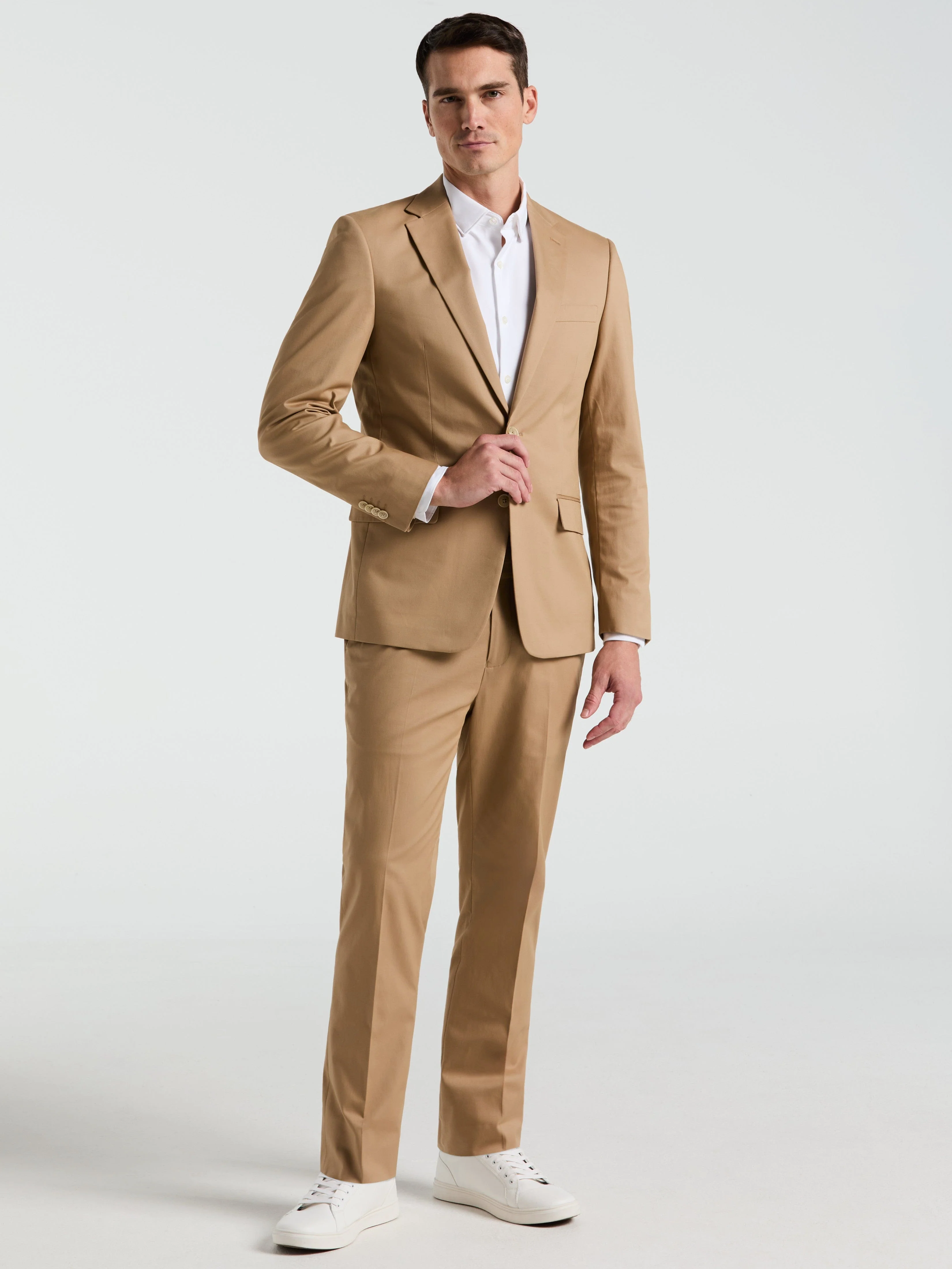 Slim Fit Cotton Blend Suit Jacket - Image 4