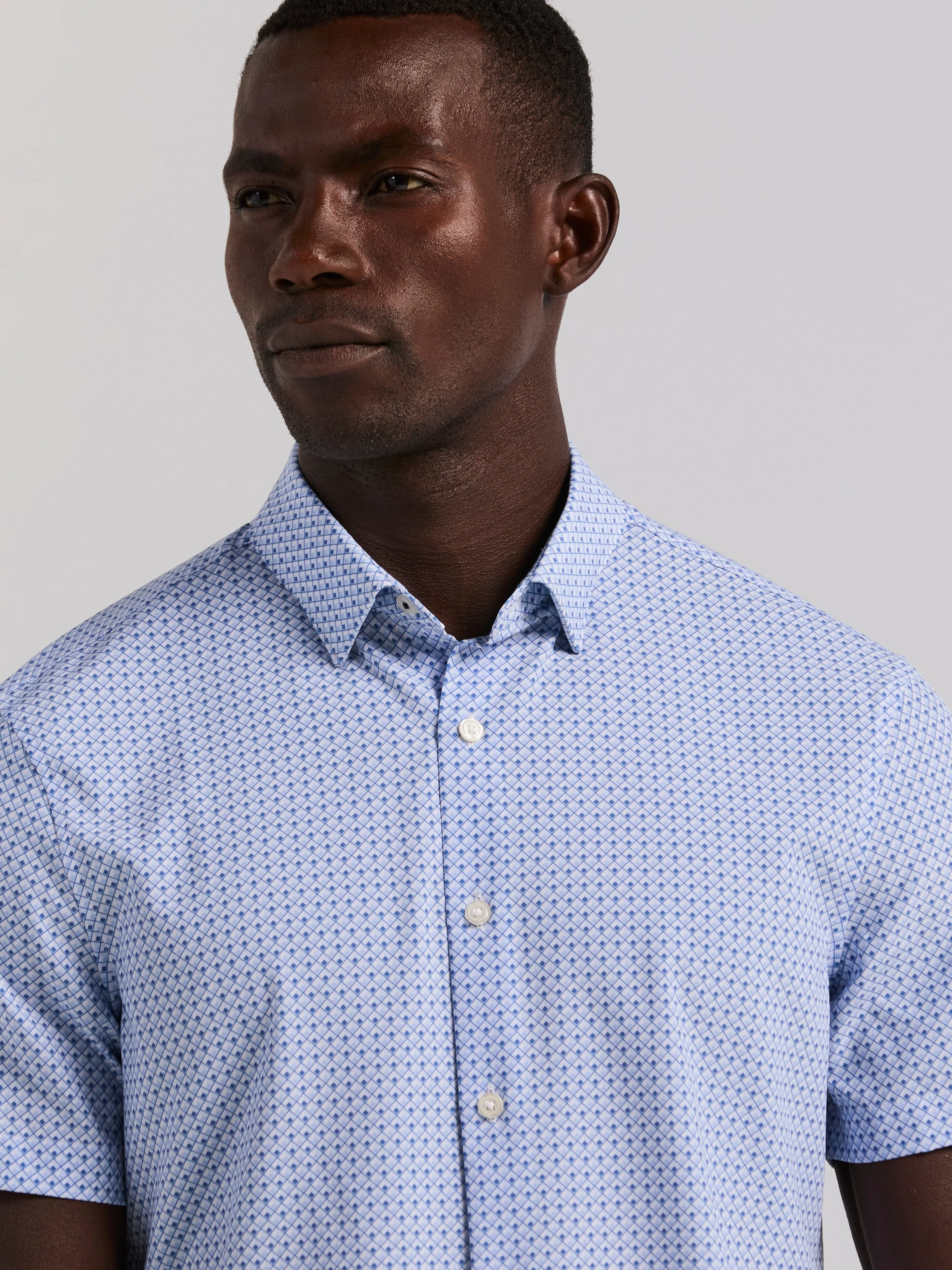 Slim Fit Cube Geometric Print Shirt - Image 2